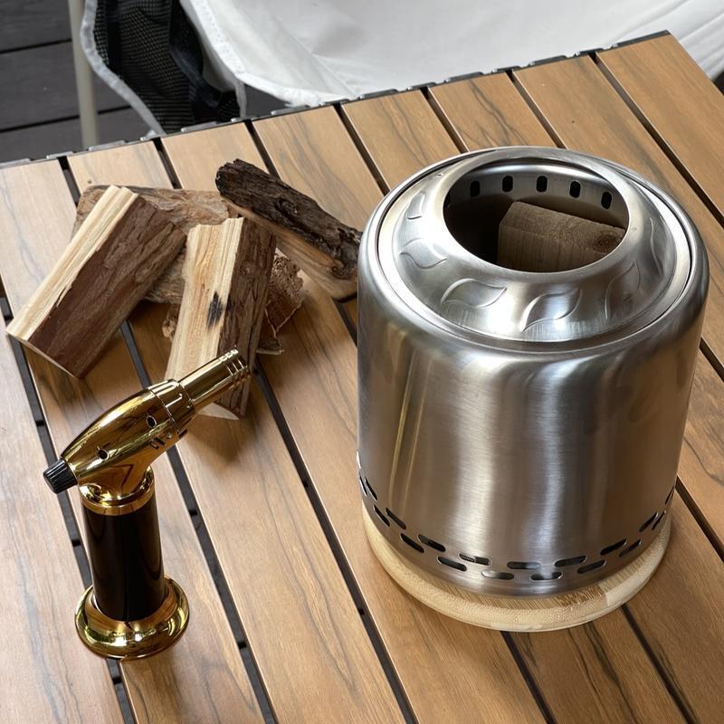 Tabletop Fire Pit with Stand, Low Smoke , 360° Airflow Mini Fire Pit