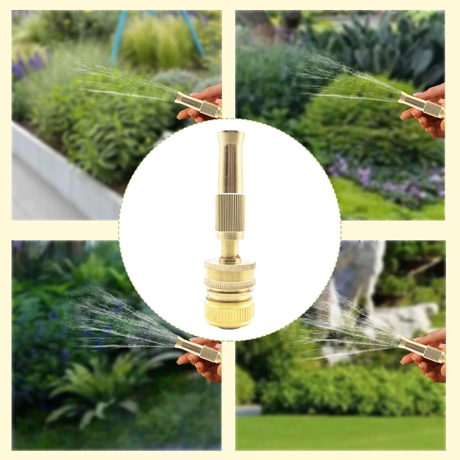 Bnnlsa Water Sprinklers Garden Hose Sprayer Nozzle Adjustable Garden Brass Nozzle with 4 Point Hose Car Washing Watering Water Irrigation Tool Nozzle