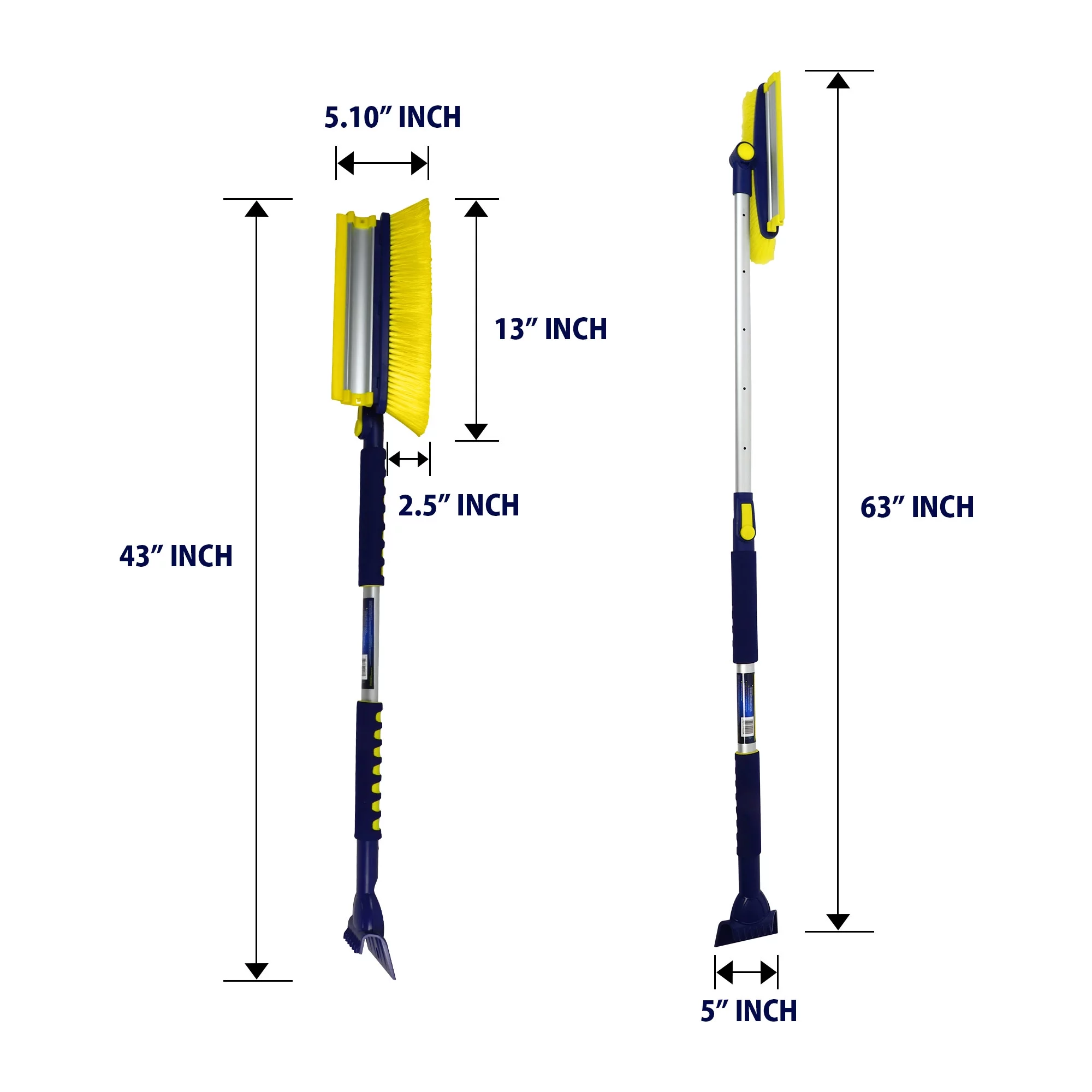 Michelin Ultra Duty Telescopic 43-63 inch Snow Brush with Swivel Head Pack of 2