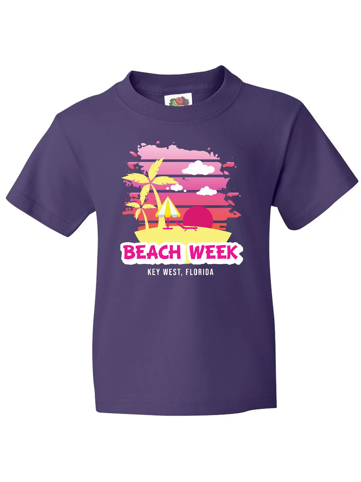 Inktastic Beach Week Key West Florida with Palm Trees Youth T-Shirt
