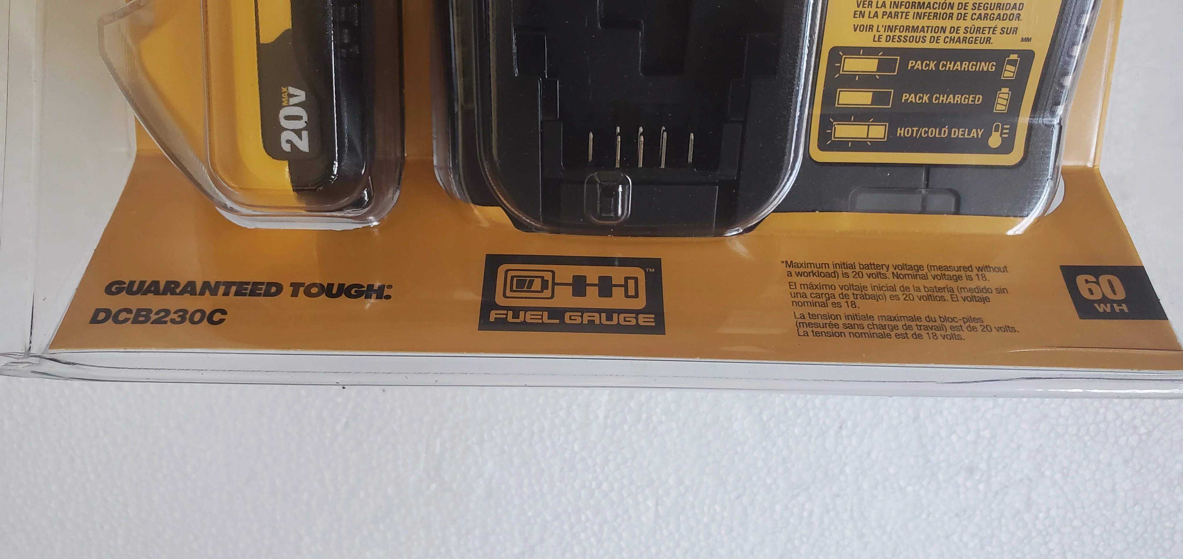 Dewalt 20V MAX Lithium-Ion 3.0 Ah Battery and Charger Kit, 3-LED Fuel Gauge System