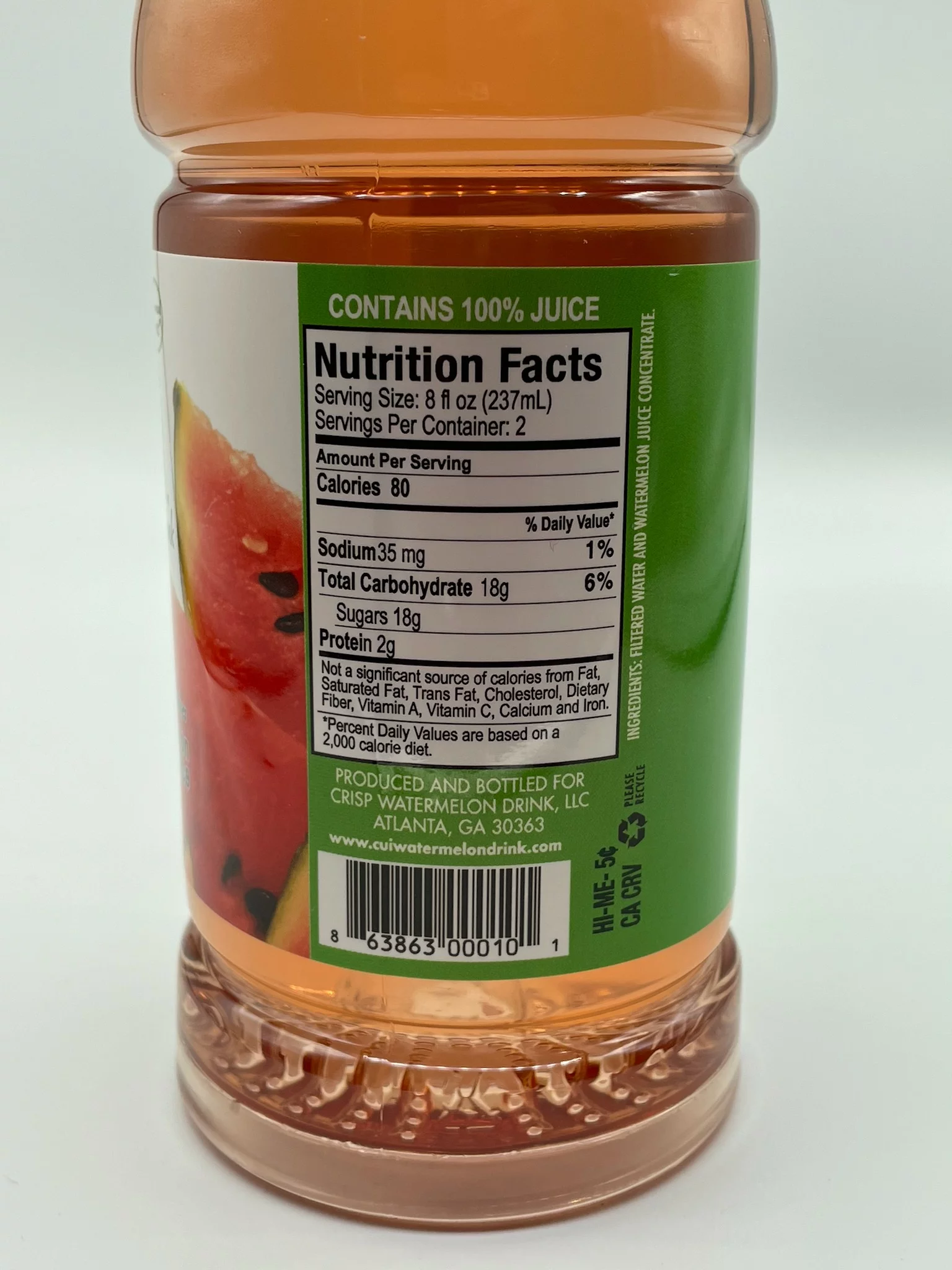 Cu'i Watermelon Juice Drink, 100% All Natural Watermelon Juice, 12 Pack, 16 fl oz