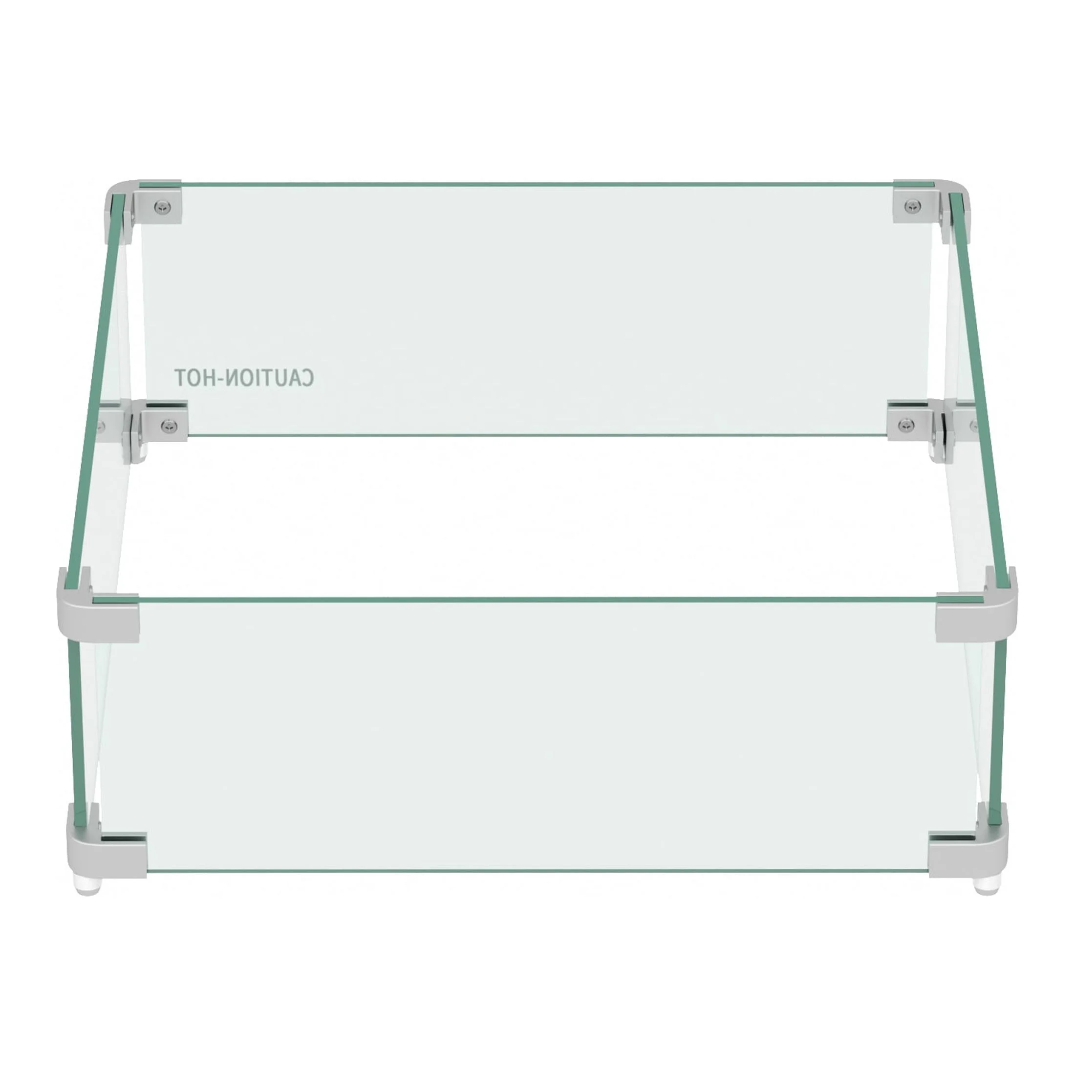 WestinTrends Square Tempered Glass Fire Guard or Fence, Flame Shield or Fence, protection from wind or air blowing, 34.5