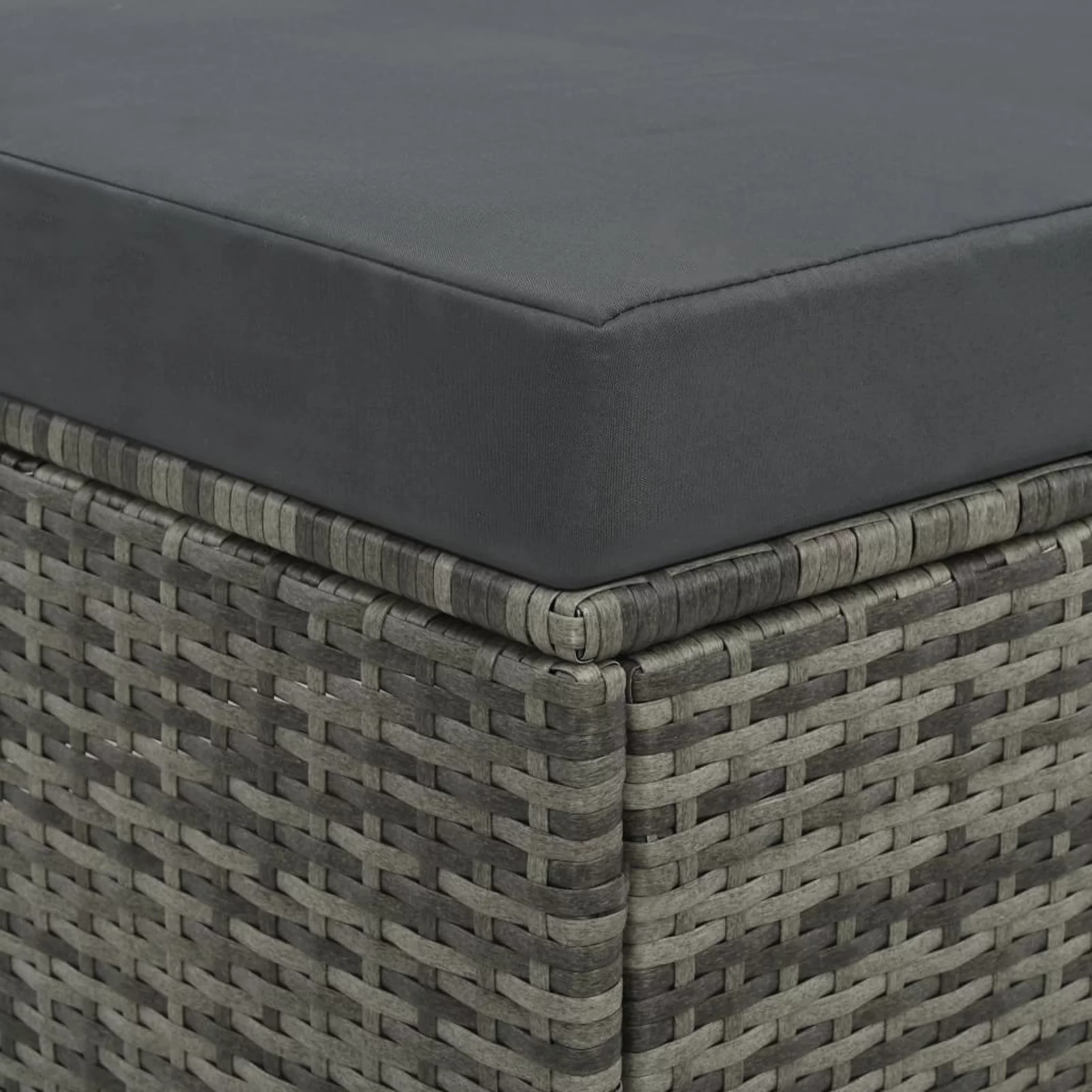 Dcenta 2 Piece Patio  Set with Cushions 2-Seater Sofa with Stool Poly Rattan Gray  Sectional Sofa Set Steel Frame for Garden, Balcony, Lawn, Yard, Deck