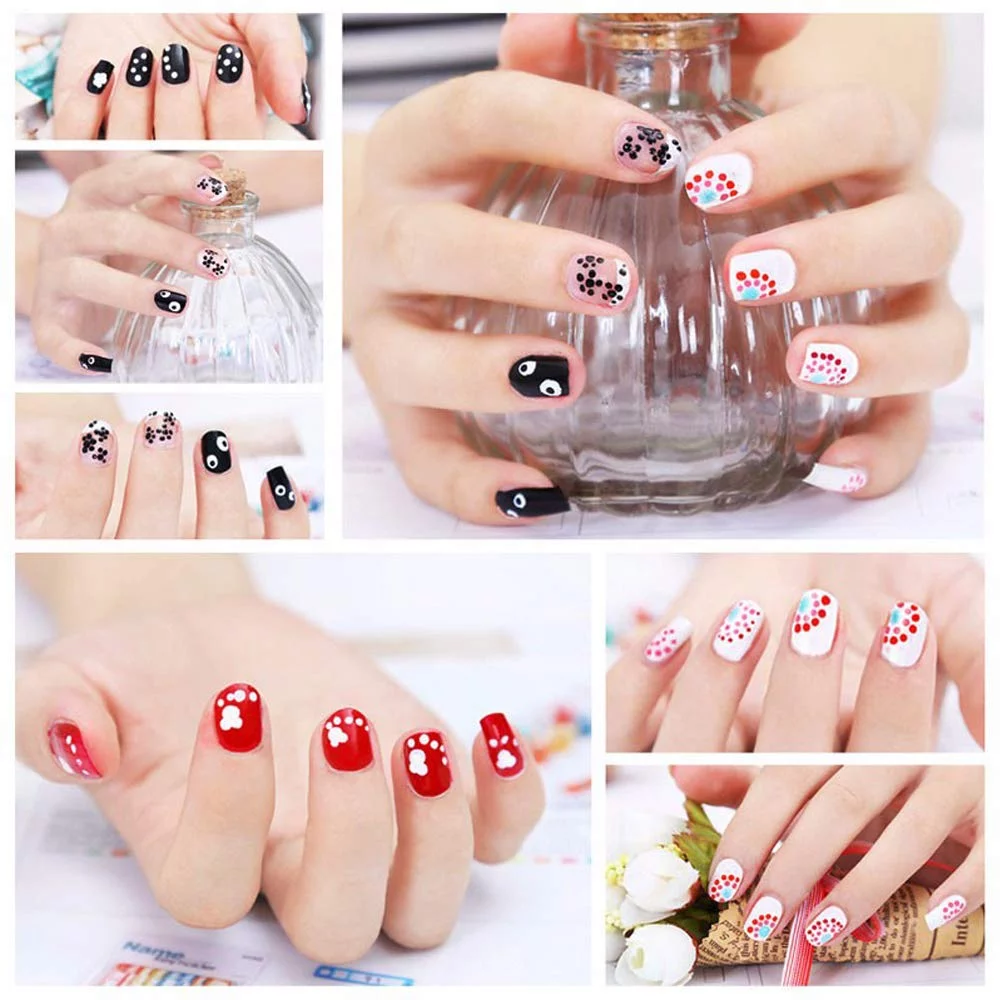 Nail Art Sets 33pcs Nail Supplies Tools Kits with Painting Brushes, Dotting Pen, Striping Line Tapes and foil Stickers