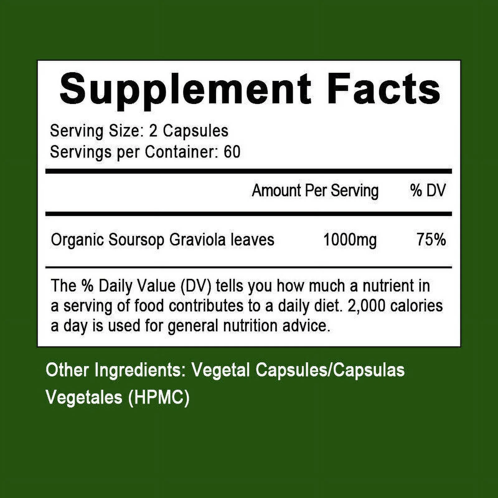 Soursop Graviola 1000mg 120 Capsules