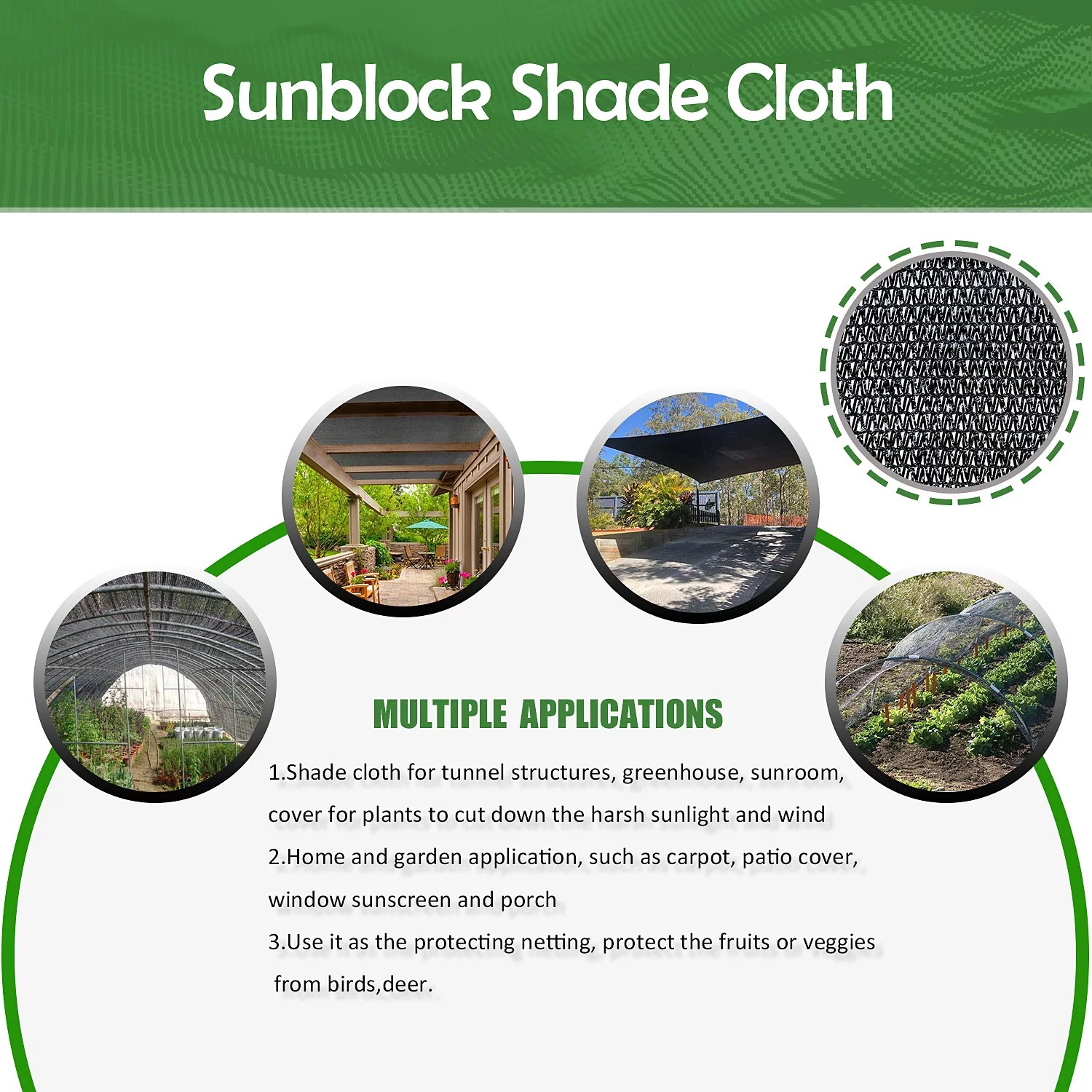 10'x50'Black Shading Net, Densified Thickened Courtyard Balcony Sunshade Greenhouse Agricultural Shading Net