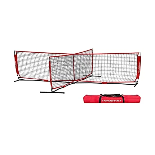 PowerNet 4 Way Soccer Tennis Net | Fun New Game and Training Equipment | Play at The Park or Beach | 2 Sizes