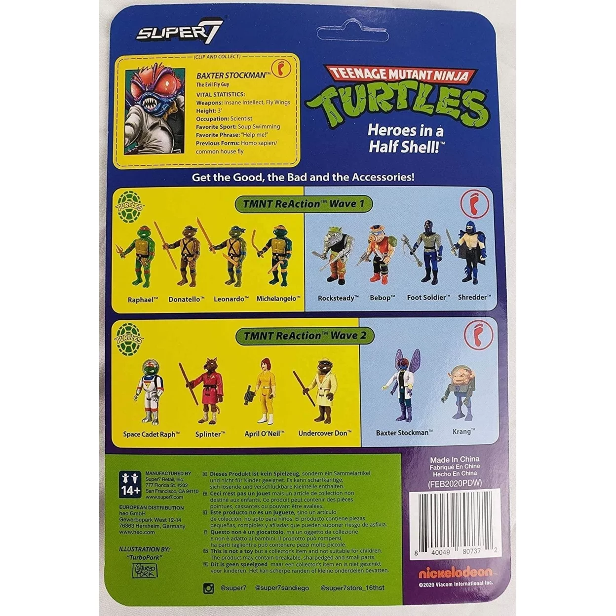 Teenage Mutant Ninja Turtles Baxter Stockman TMNT Evil Fly Wave 2 Figure Super7