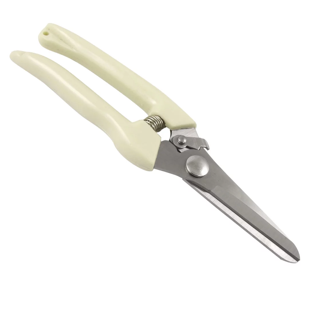 Unique Bargains Off White Plastic Handle Garden Plant Cutting Shears Pruner 7.8