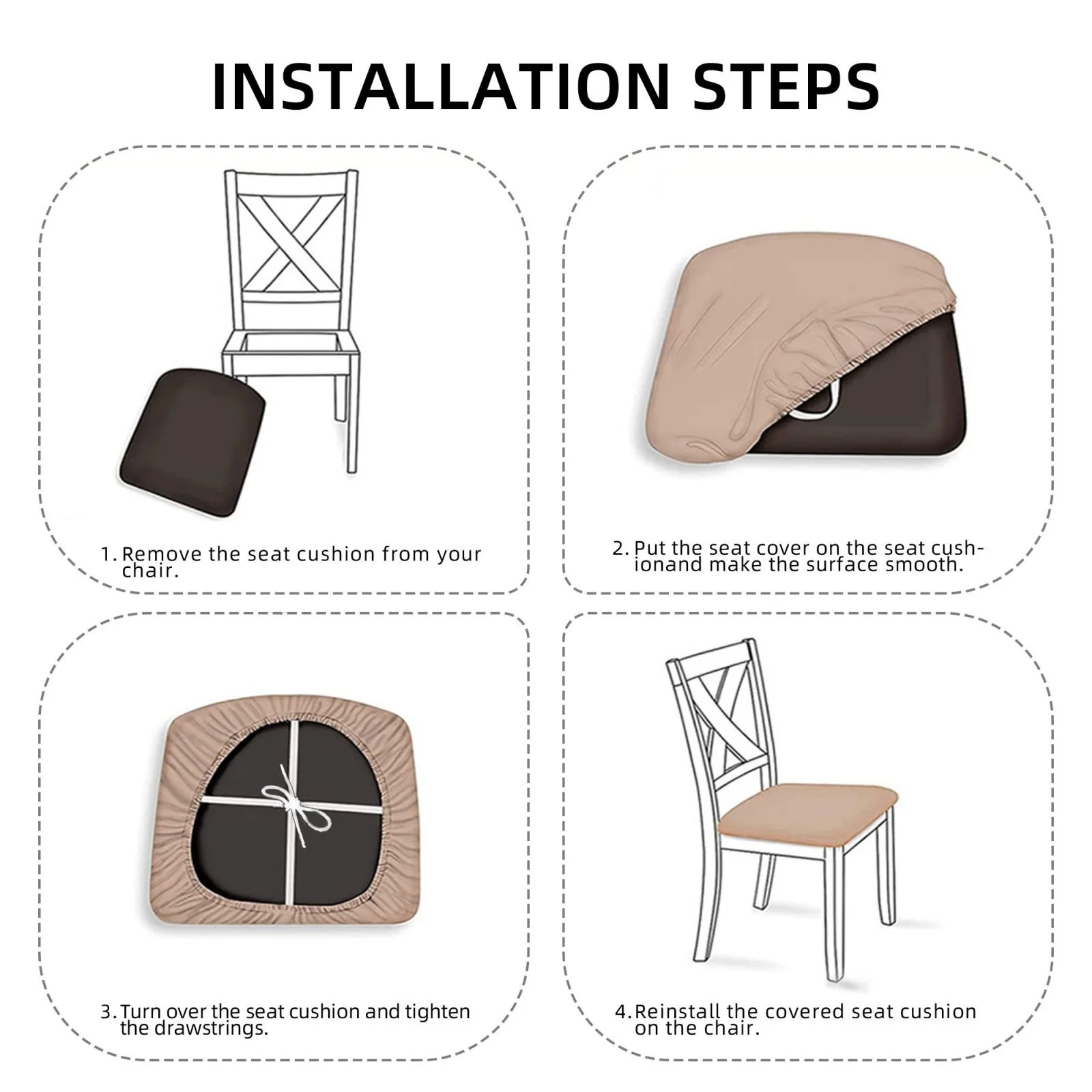 Bingfone Mardi Gras Strings Of Beads Restaurant Chair Seat Covers,Removable Washable Chair Covers Protects