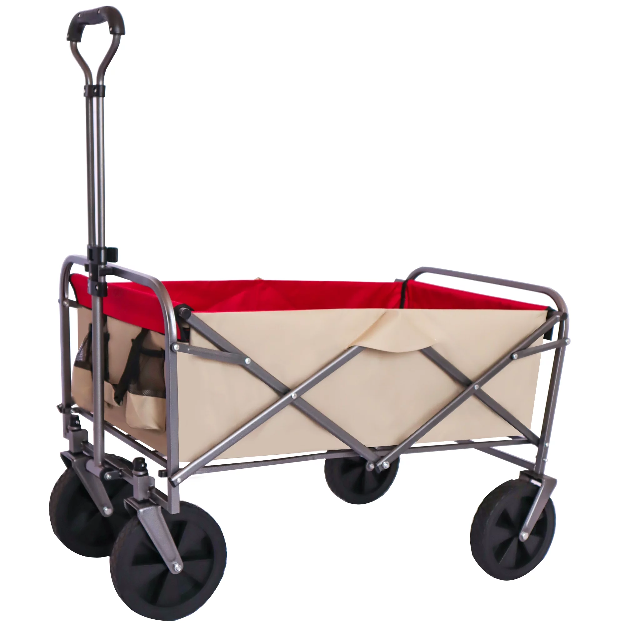Crtynell Outdoor Garden Multipurpose Micro Collapsible Beach Trolley Cart Camping Folding Wagon