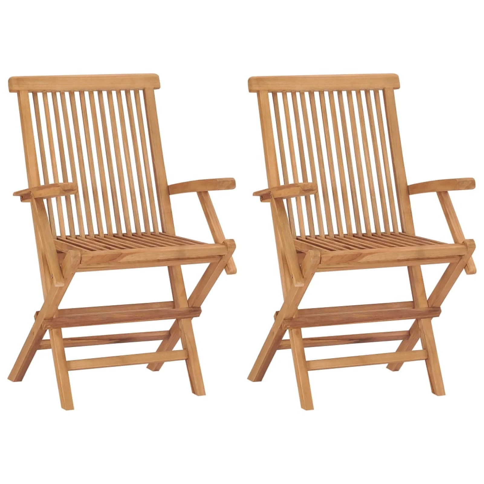 Aibecy Patio Chairs with Green Cushions 2 pcs Solid Teak Wood