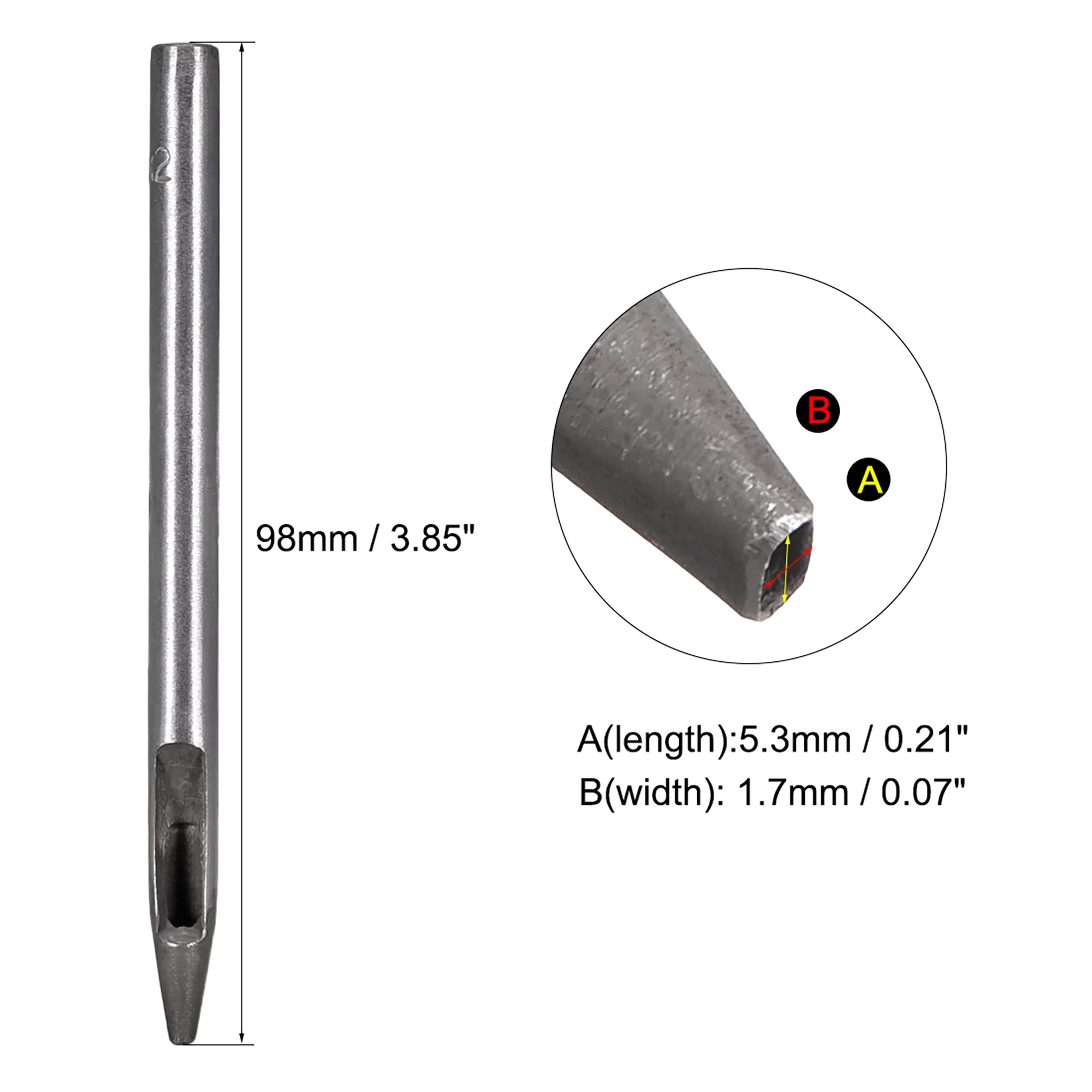 Oval Steel Leather Craft Hollow Hole Punch 5.3mmx1.7mm for Leather Belt Watch Band Gasket