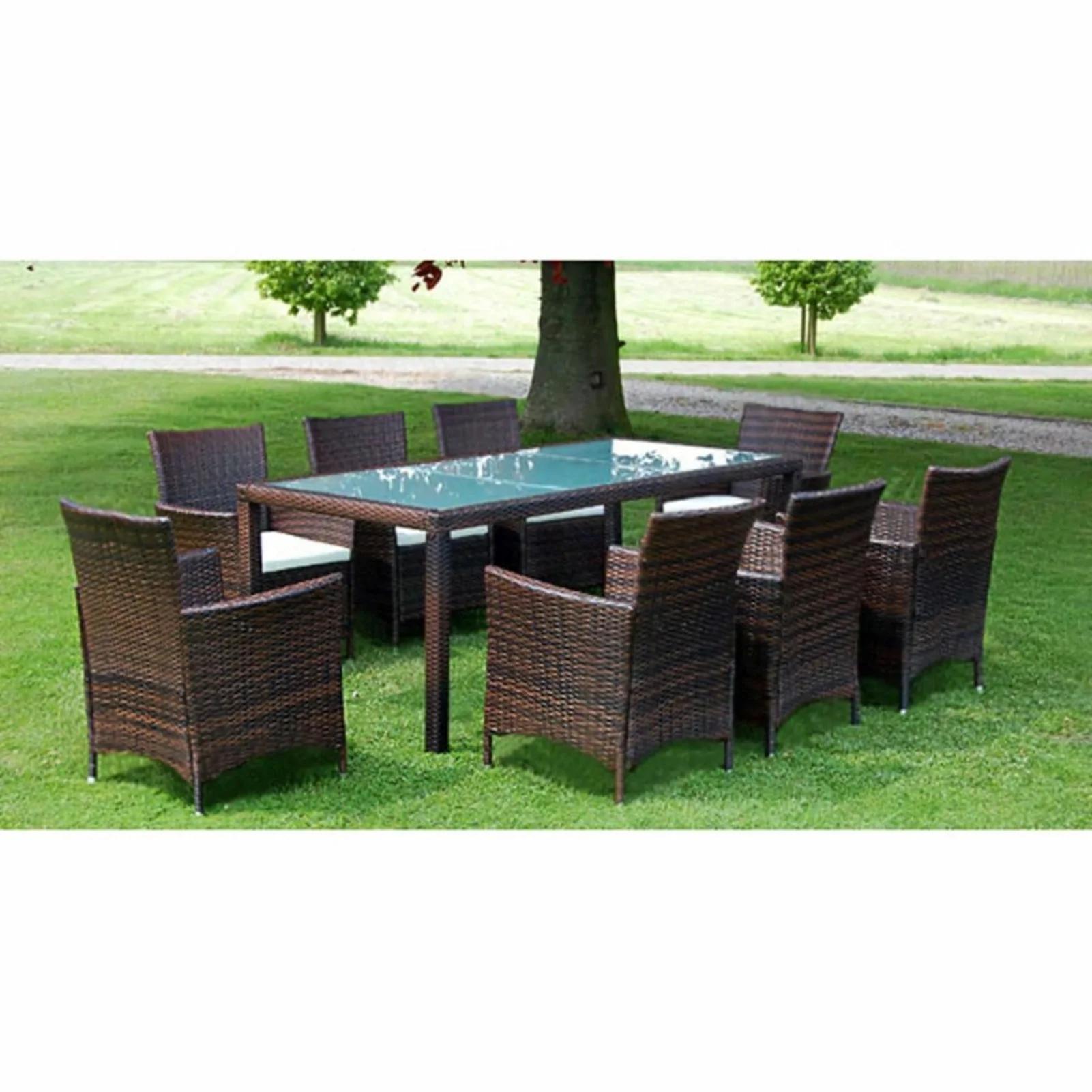Irfora ,Chairs Patio Furniture Set Cushions Table Piece Patio Set 43117 Table Set Table And Chairs With Cushions Poly Rattan Patio Patio 9 Piece Camerina Rewis Table Chair Set