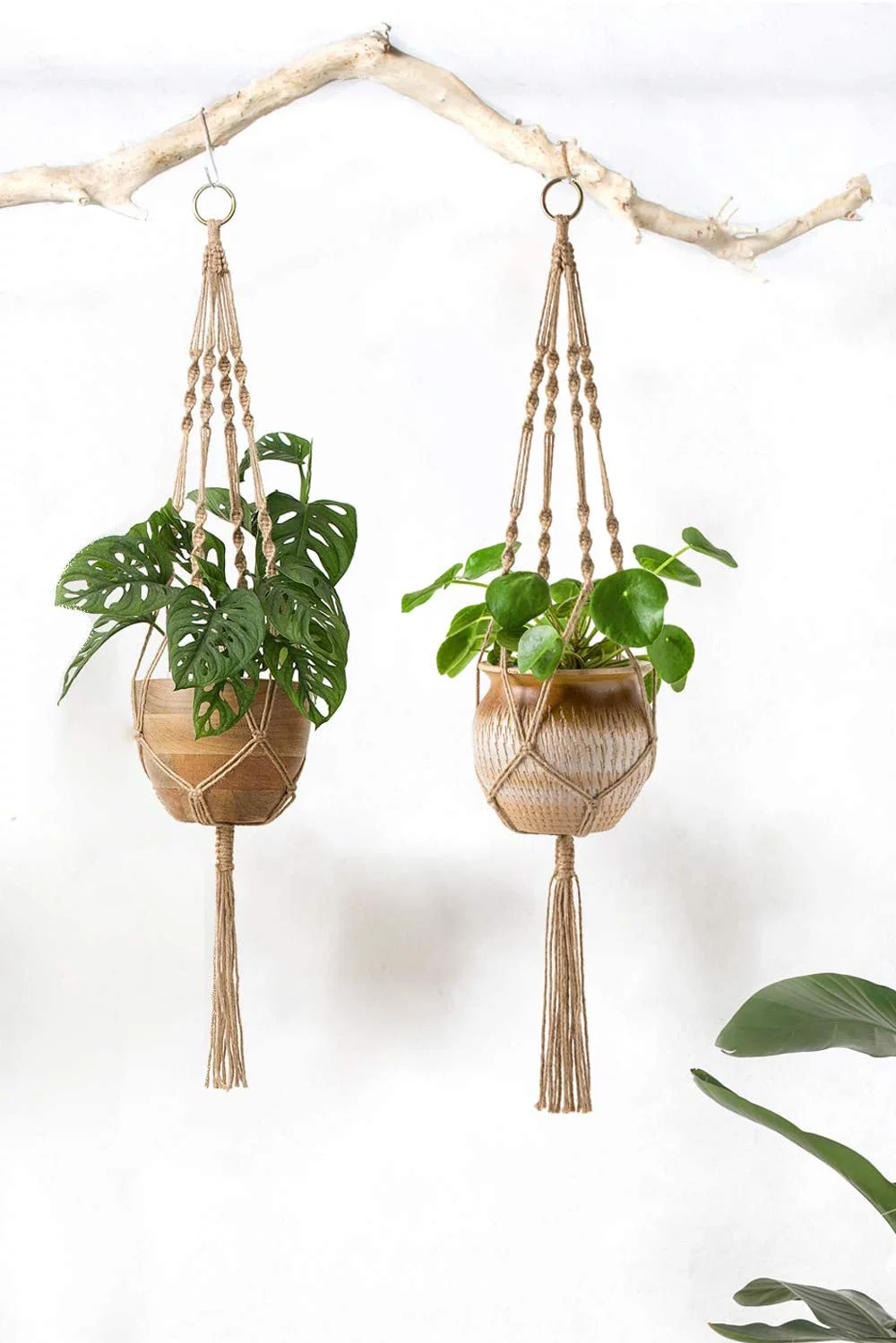 wileqep Hangers Indoor Hanging Planter Basket Decorative Flower Pot Holder Jute Rope for Indoor Outdoor Home Decor