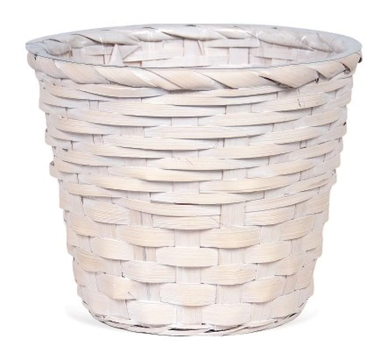 White Washed Wicker Planter