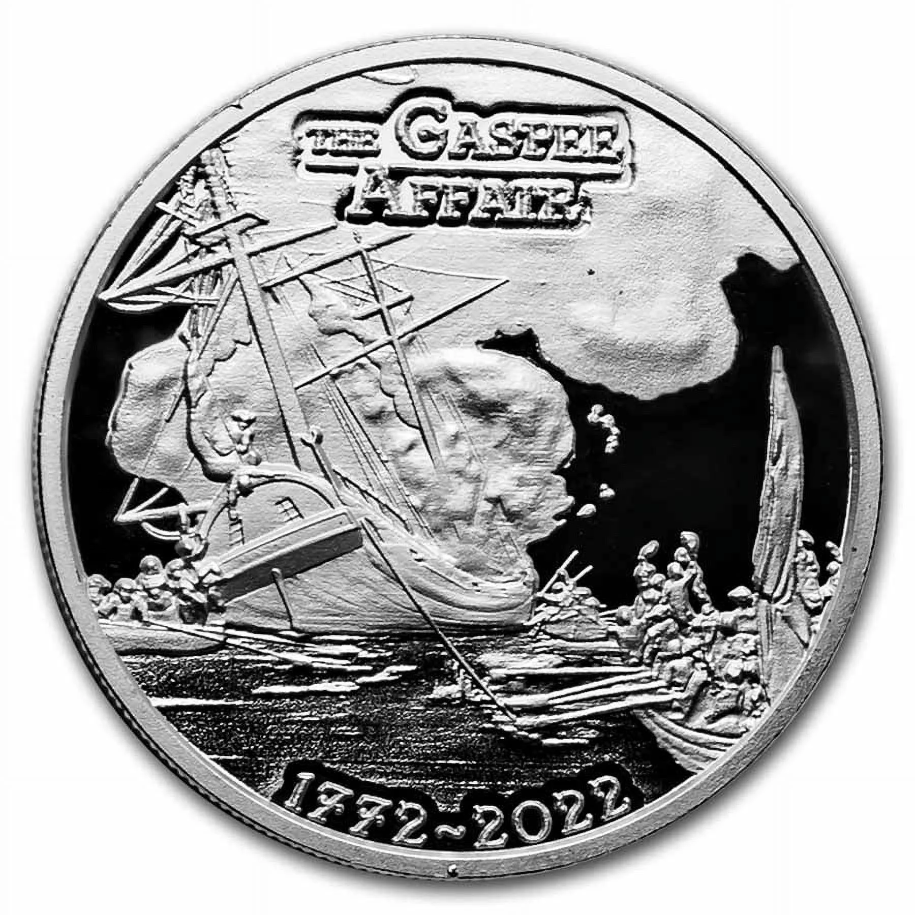 2022 1 oz Ag $1 American Rev 250th Anniv Gaspee Affair Prf