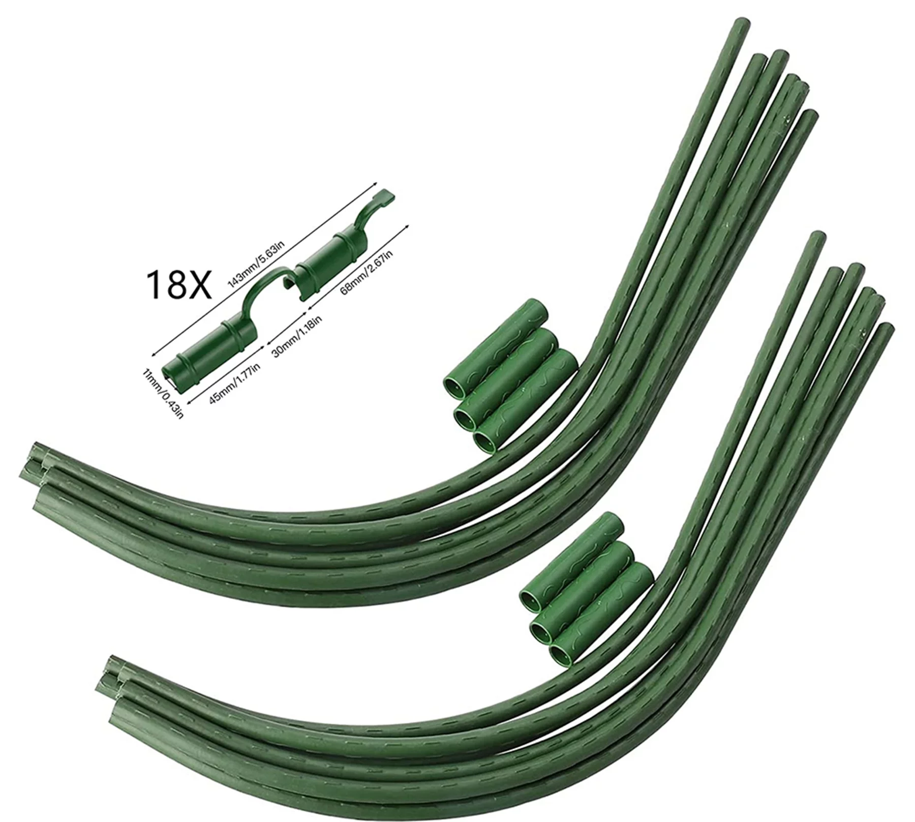 6pcs Greenhouse Hoops Rust-Free Grow Tunnel