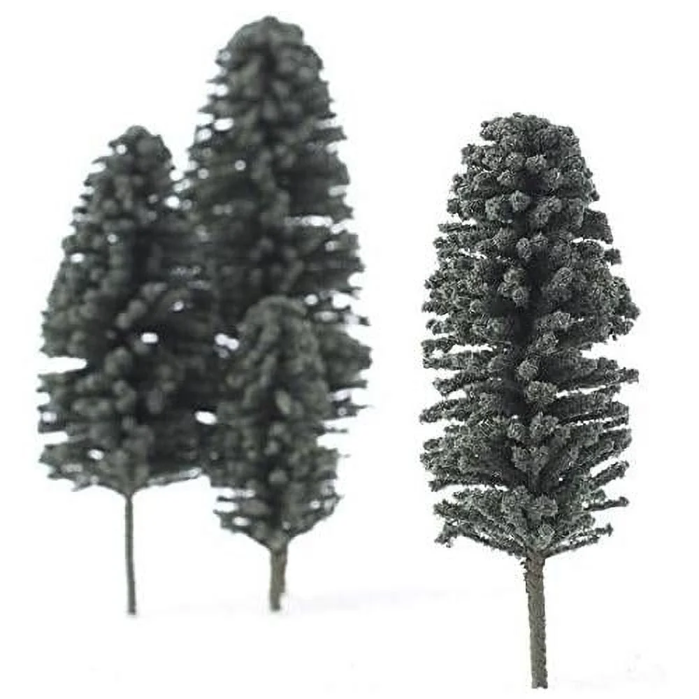 Set Of 15 Miniature Flocked Cedar Trees In Assorted Sizes For Crafting And Displaying