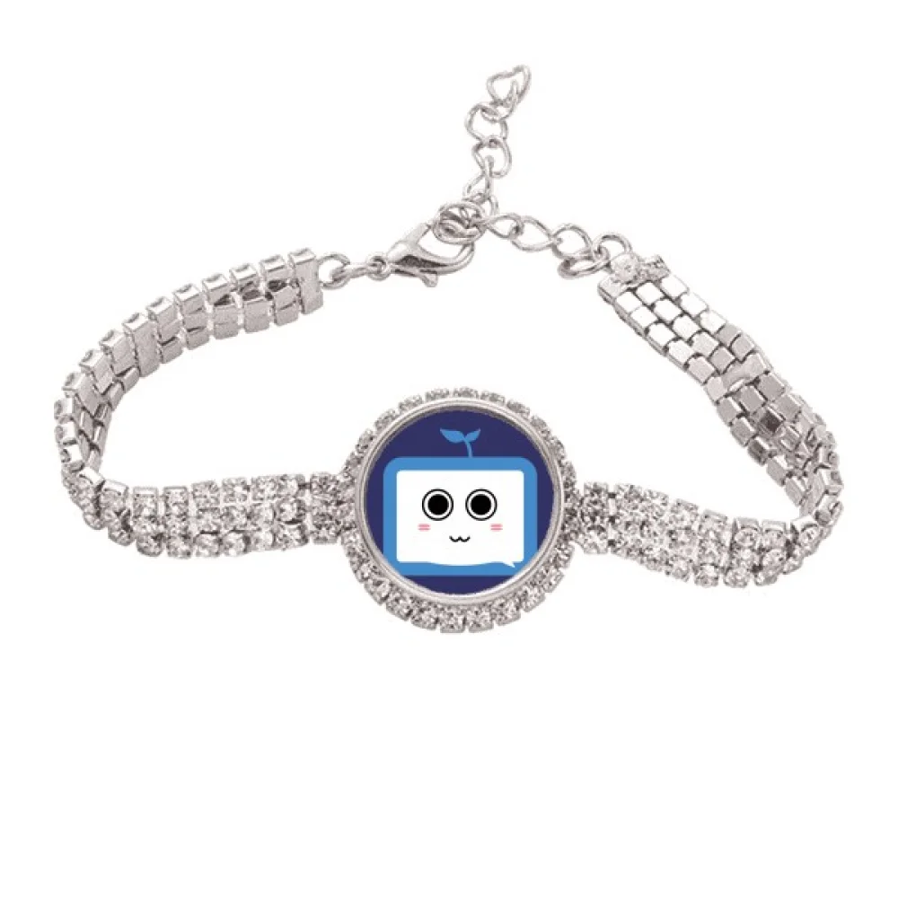 Saplings Cute Small TV Face Original Tennis Chain Anklet Bracelet Diamond Jewelry