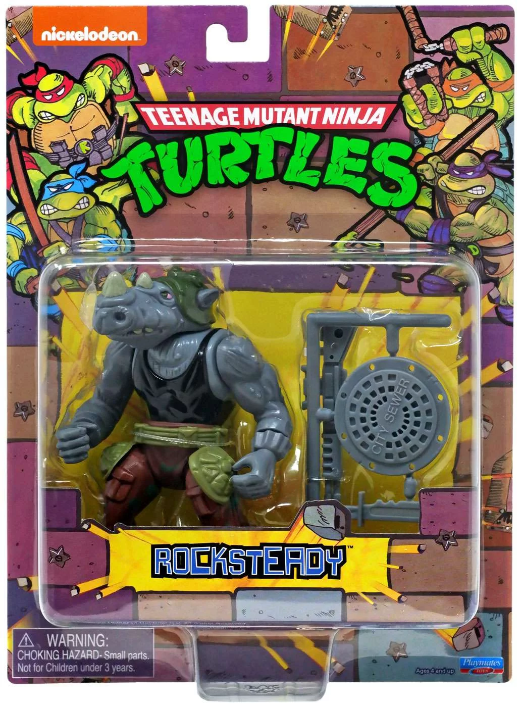 Teenage Mutant Ninja Turtles Retro Rocksteady Action Figure (Villains Mutant Module)