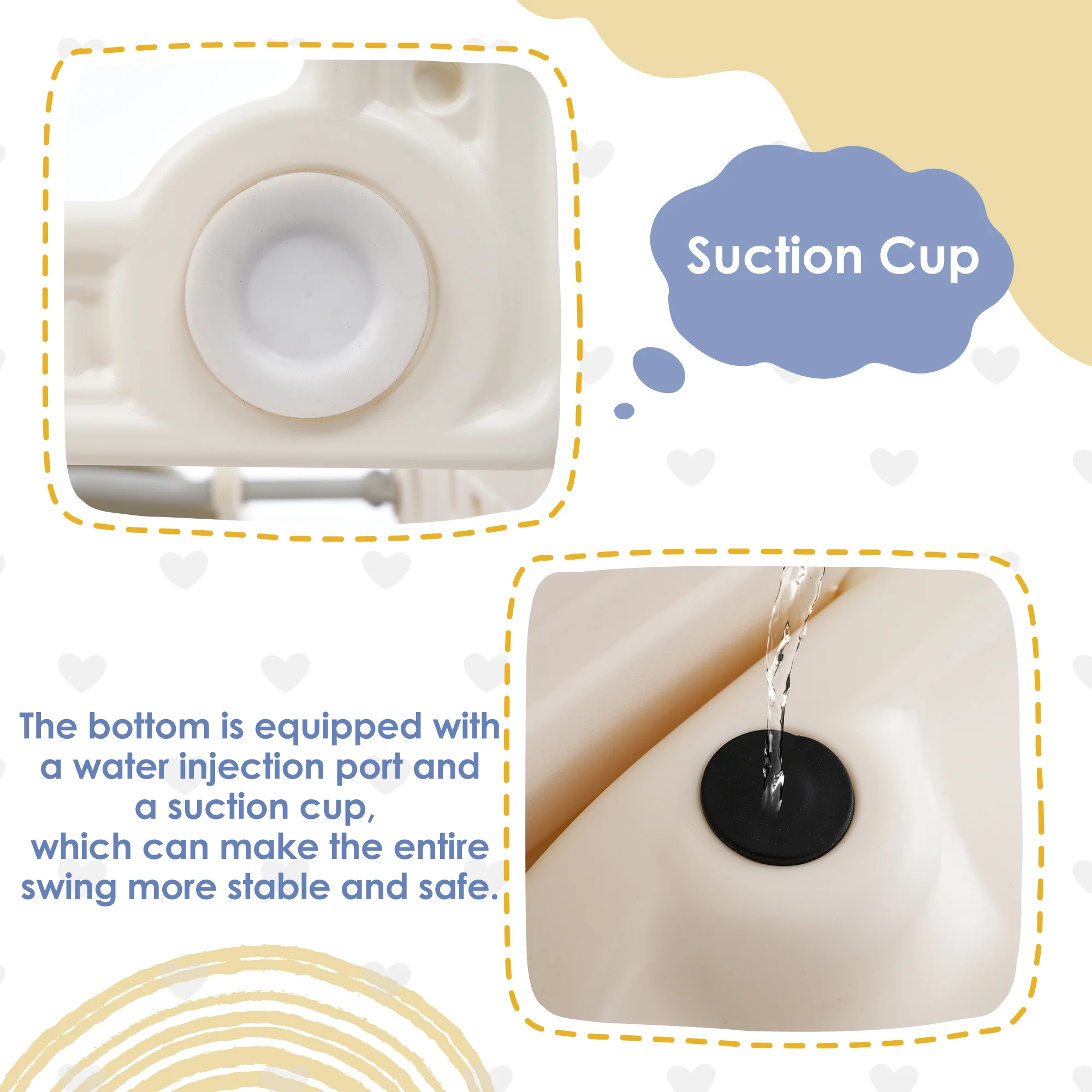 EUROCO 6 in 1 Oversize Slide and Swing Set,Kids Playground Climber Slide Playset with Fairy House,Long Slide for Boys and Girls,Baby Swing Set for Indoor Outdoor Backyard