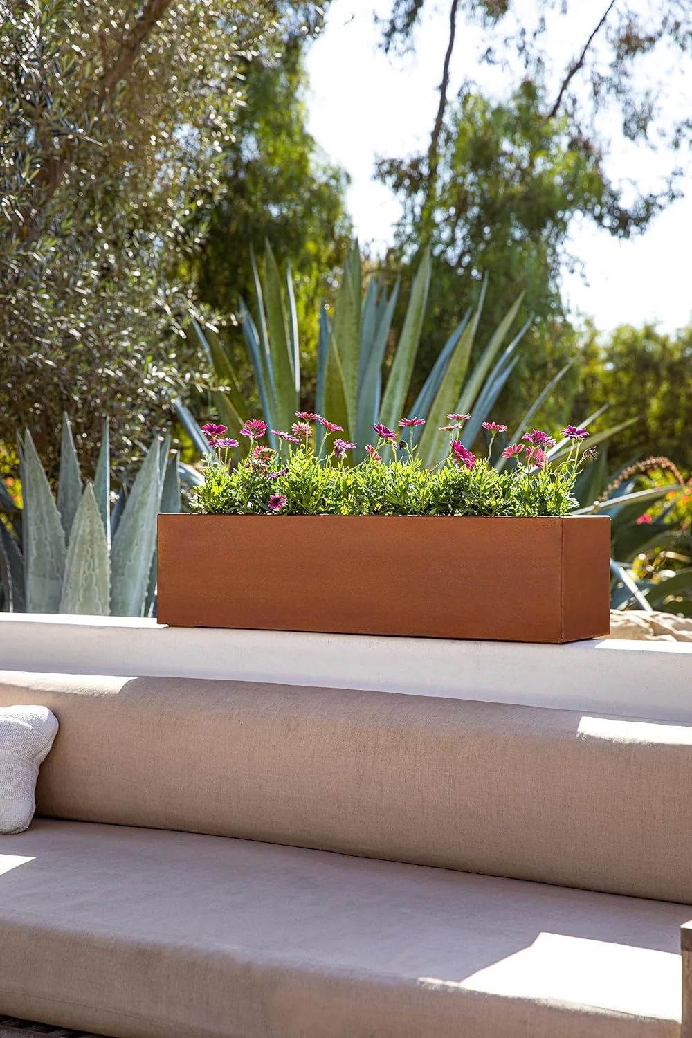 Metallic Series Steel Rectangular Window Box Planter, 36''