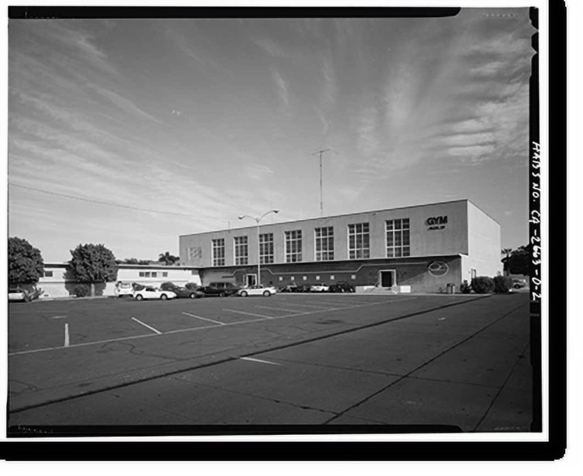 Historic Framed Print, Roosevelt Base, Auditorium-Gymnasium, West Virginia Street between Richardson & Reeves A, Long Beach, Los Angeles County, CA - 2, 17-7/8
