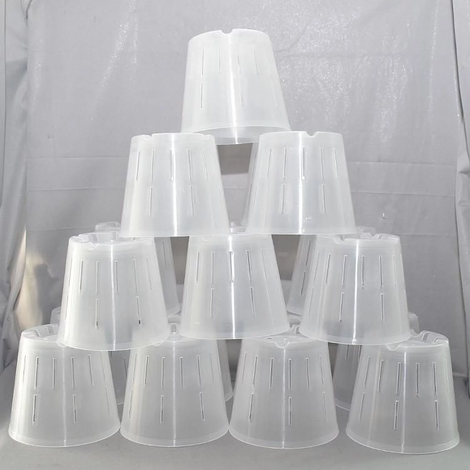 20 Pack - 5 in Clear Round Plastic Orchid Pot by Sophie's Orchids