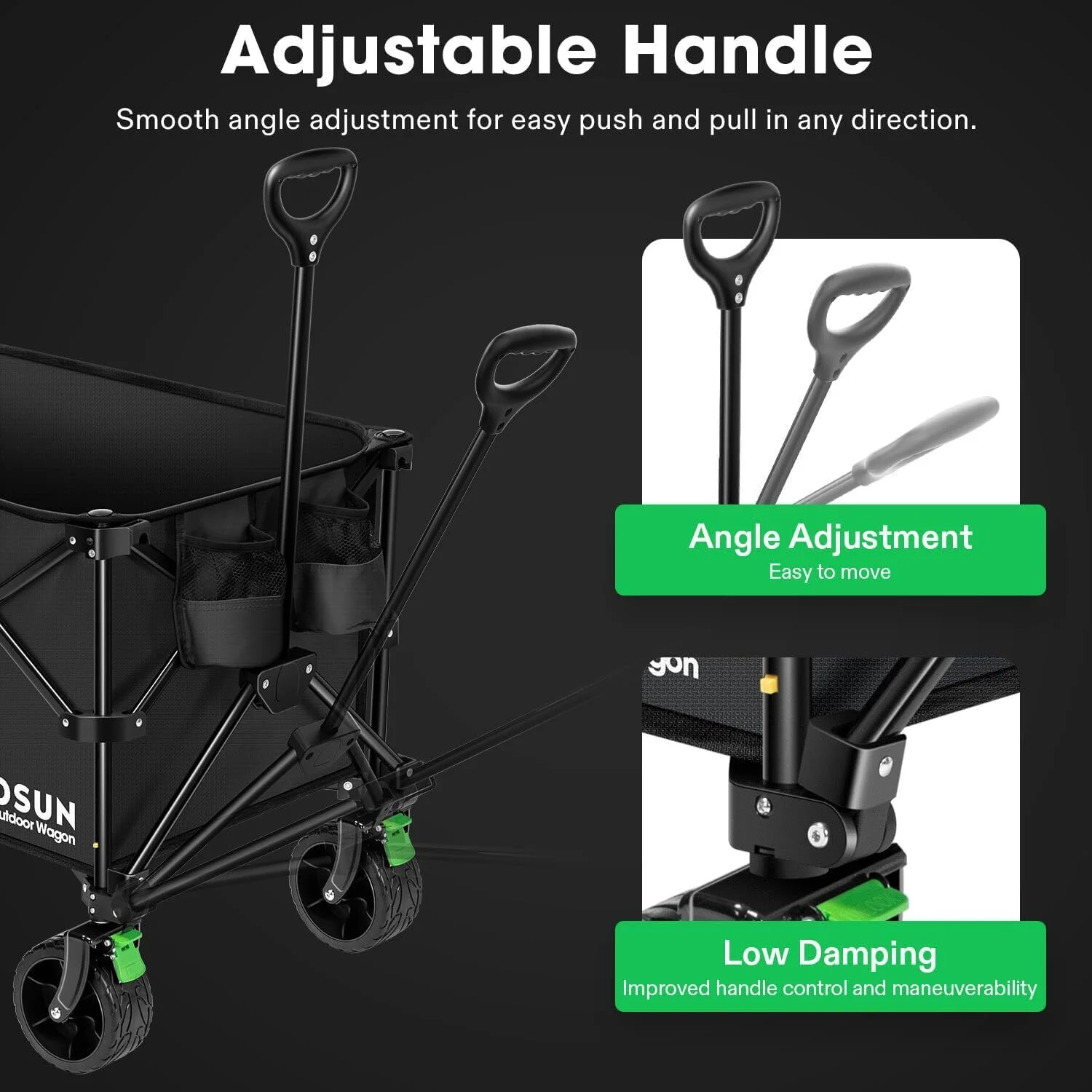 Garden Carts Heavy-Duty Yard Dump Wagon Cart Steel Lawn Utility Cart 220LB/80KG