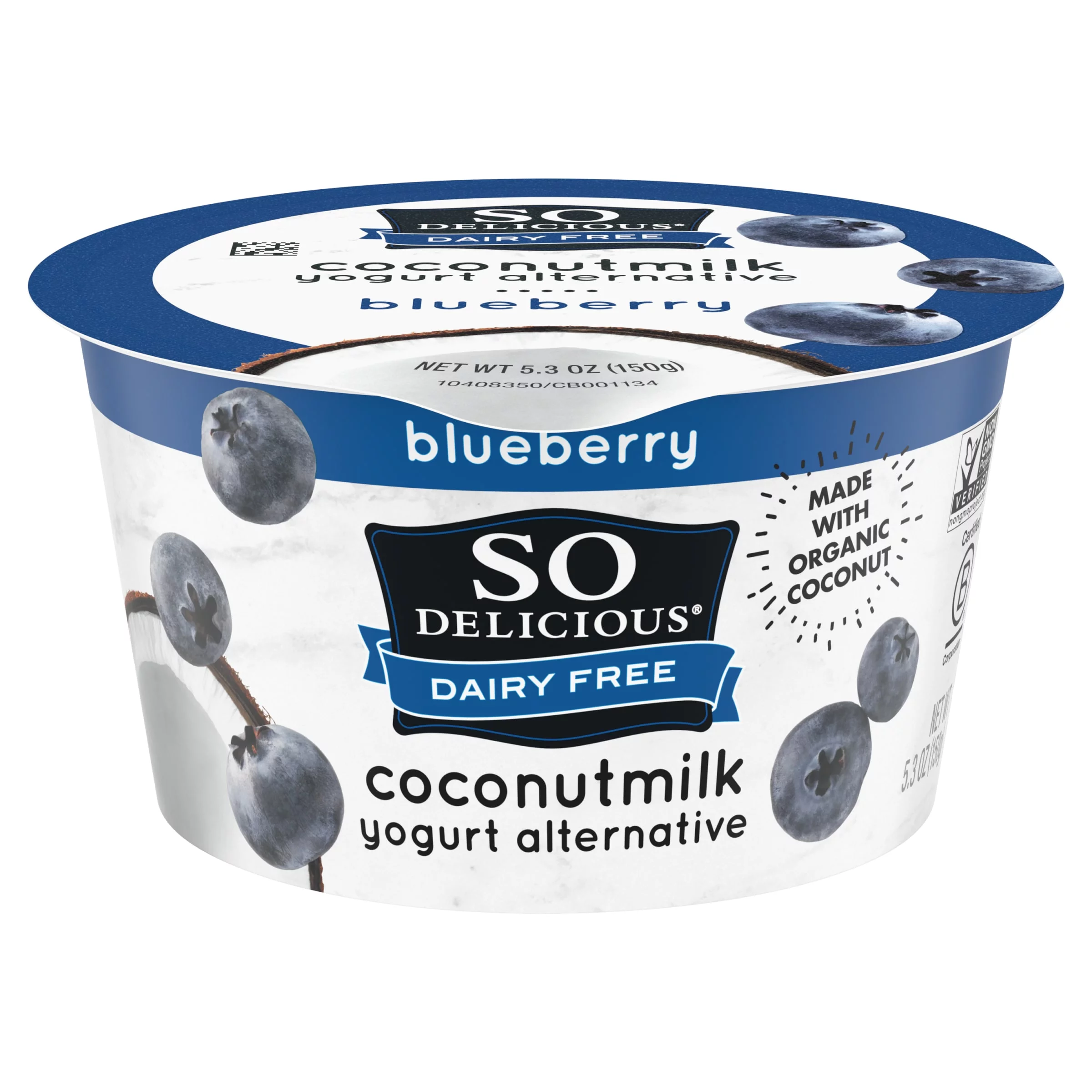 So Delicious Vegan, Non Dairy Blueberry Coconut Milk Yogurt Alternative, 5.3 oz Container