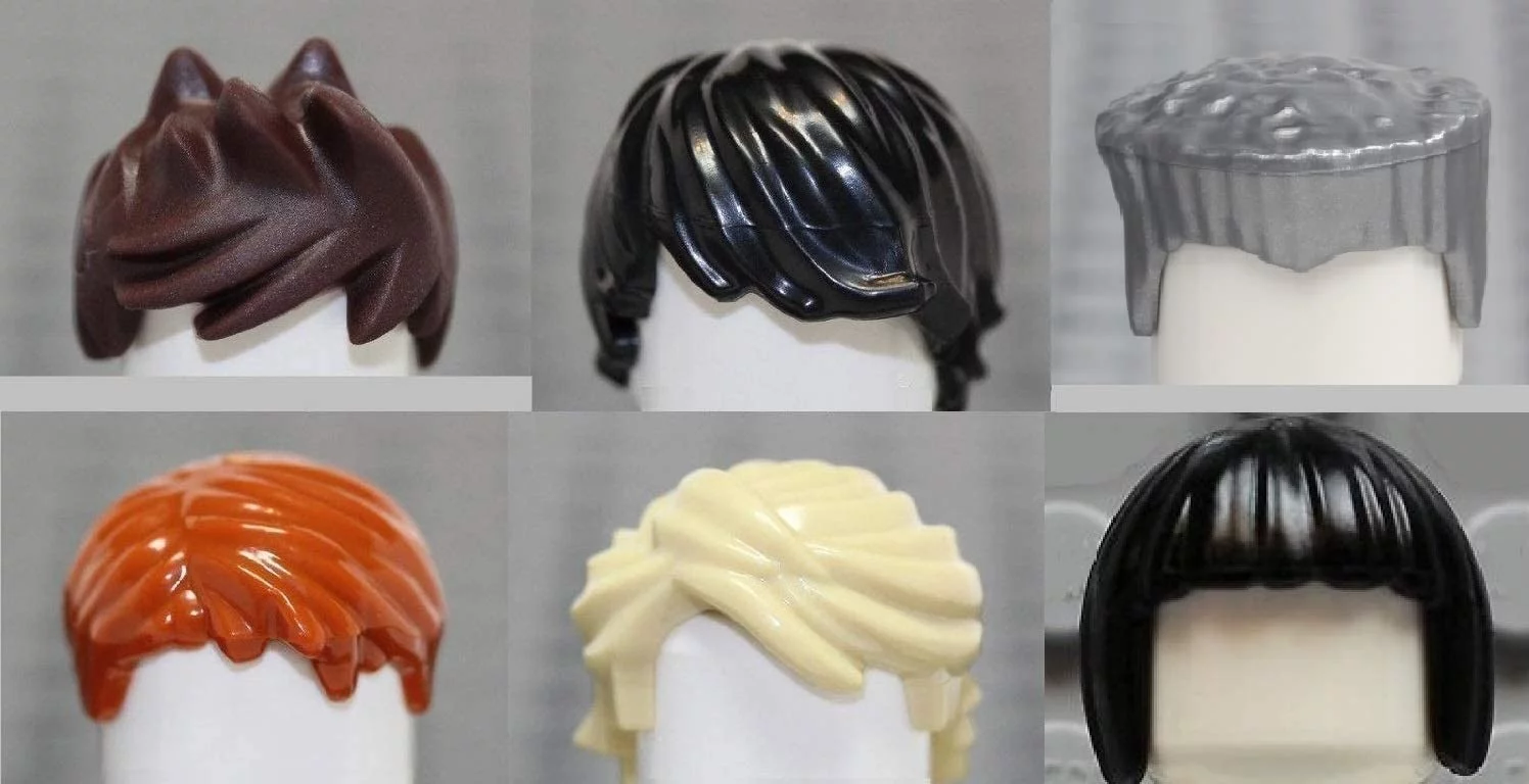 LEGO Ninjago Accessories: Ninja Set of 6 Hair Pieces (Loose) fits - Lloyd, Cole, Kai, Jay, NYA & Zane