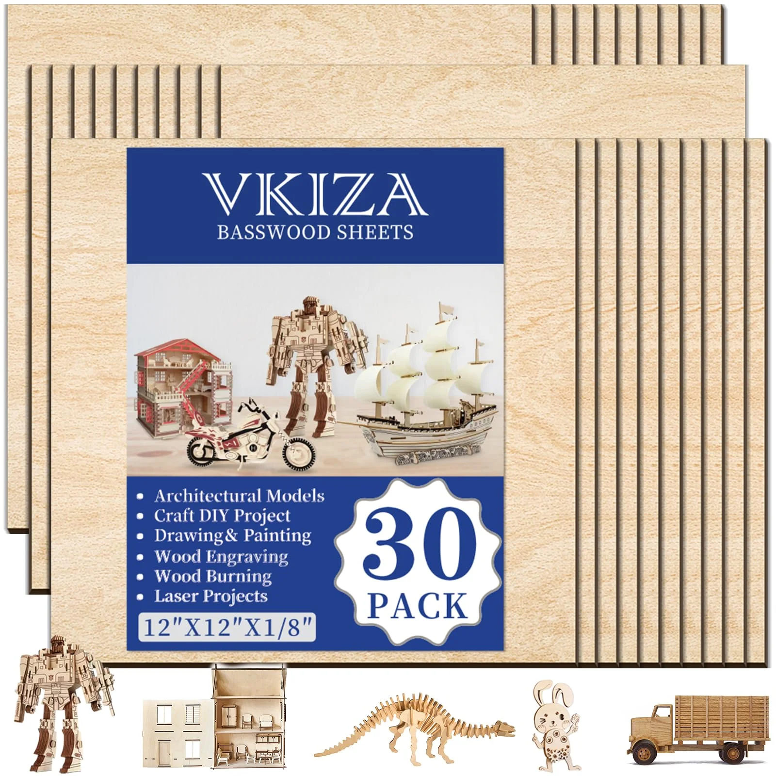 DIYMAG 30 Pack Basswood Sheets 12