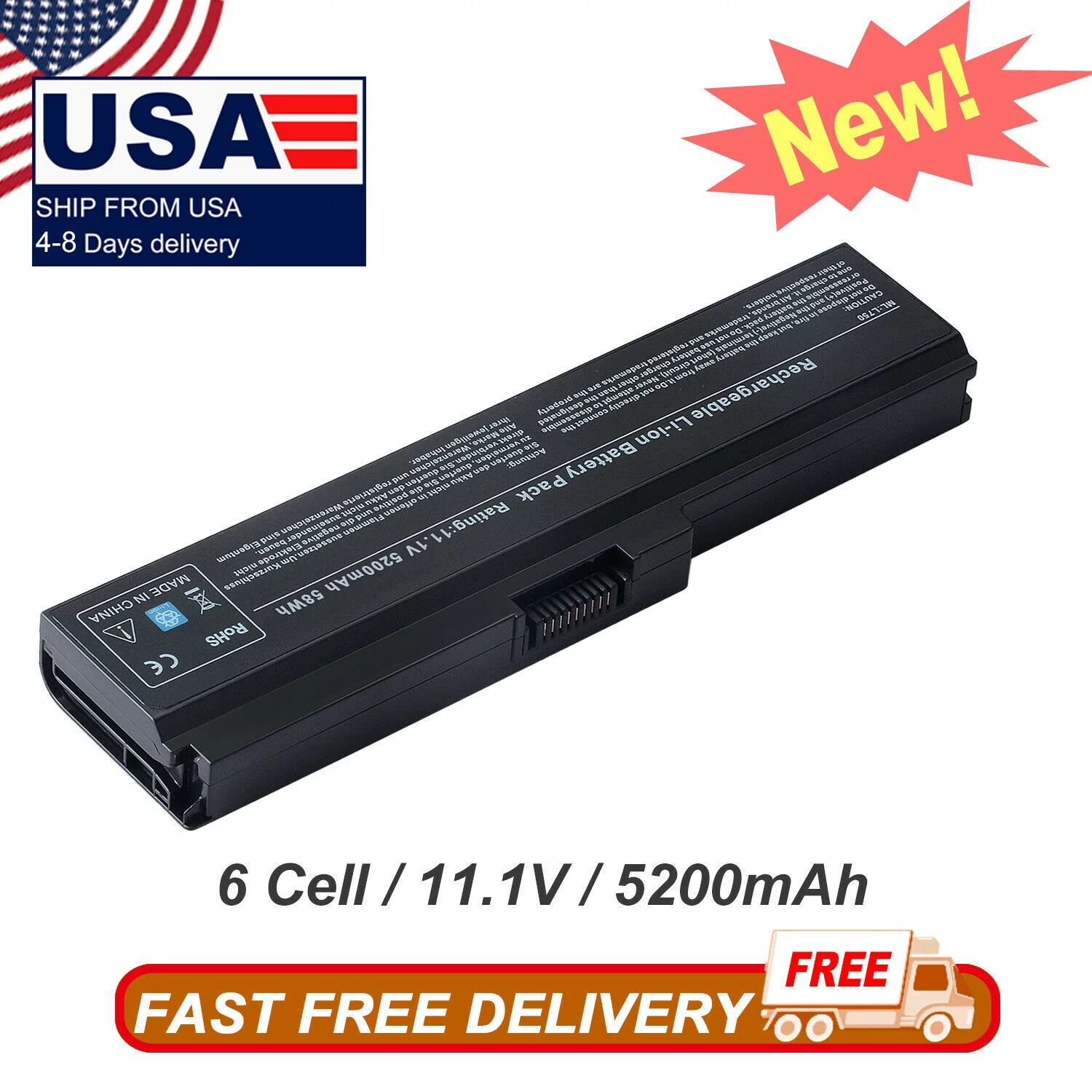 PA3817U-1BRS Battery for Toshiba Satellite L755 C655 M645 L750P L600 L675 L675D