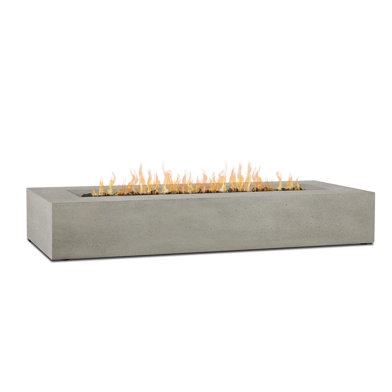 La Valle 72 Inch Rectangular GFRC Concrete Propane Fire Pit Table in Flint By BBQGuys Signature