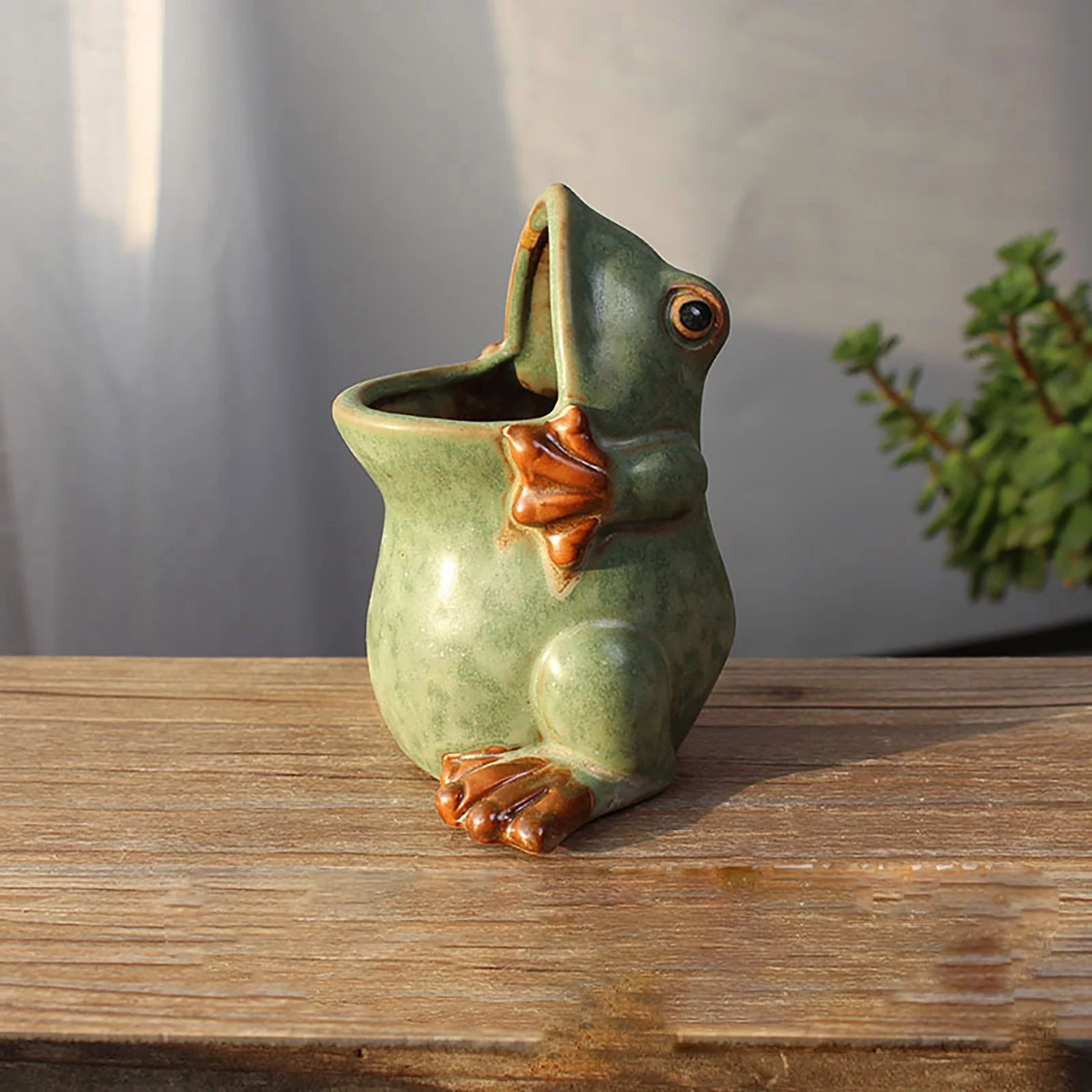 European Retro Kiln Changing Glaze To Make Old Succulent Flower Pot Creative Frog Pot Succulent Flower Pot