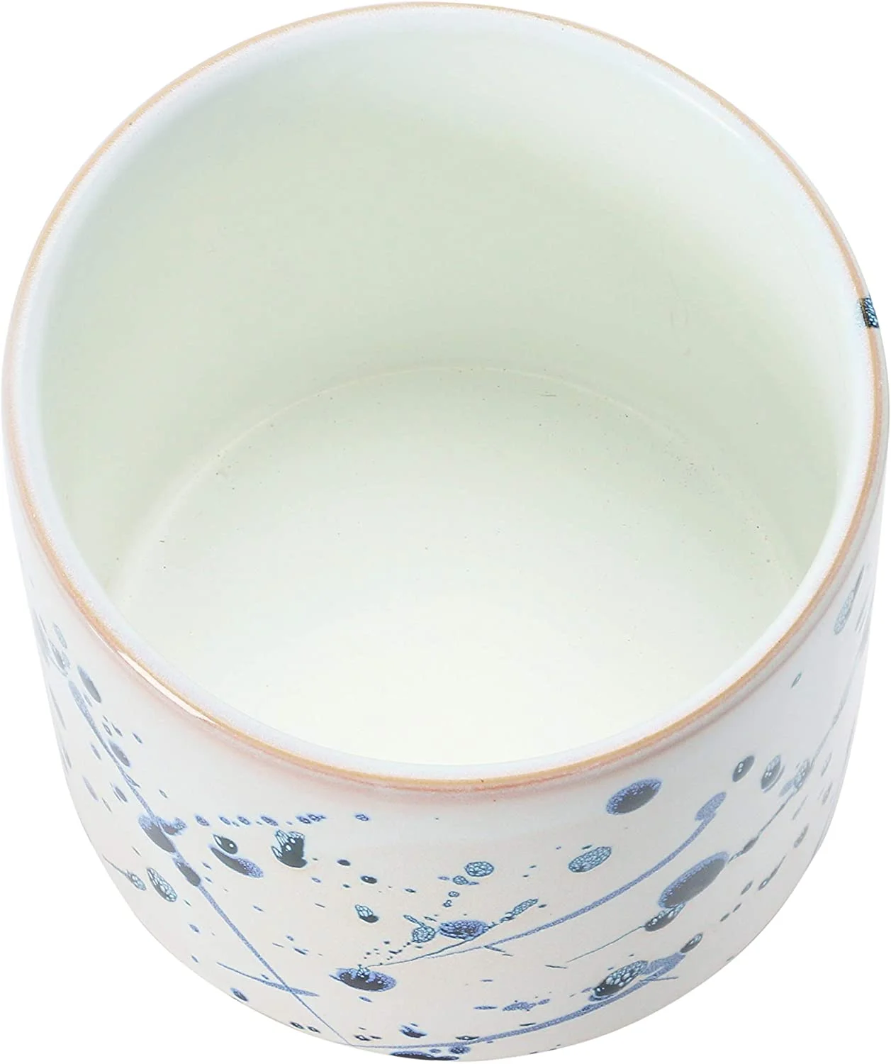 Stoneware Footed Planter with Splatter Design - White and Navy (5 Pot)