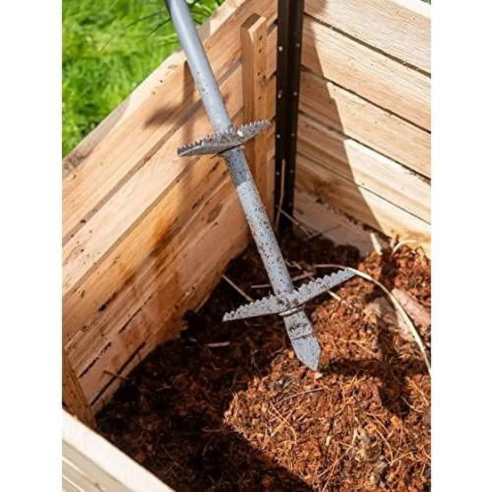 Compost Aerator Tool - Durable Steel With Rubber Handle For Easy Turning & Mixing Outdoor Compost Bin