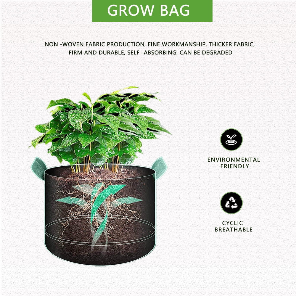 Fabric Grow Pots Breathable Planter Bags 1/3/5/7/10/20 Gallon Bags