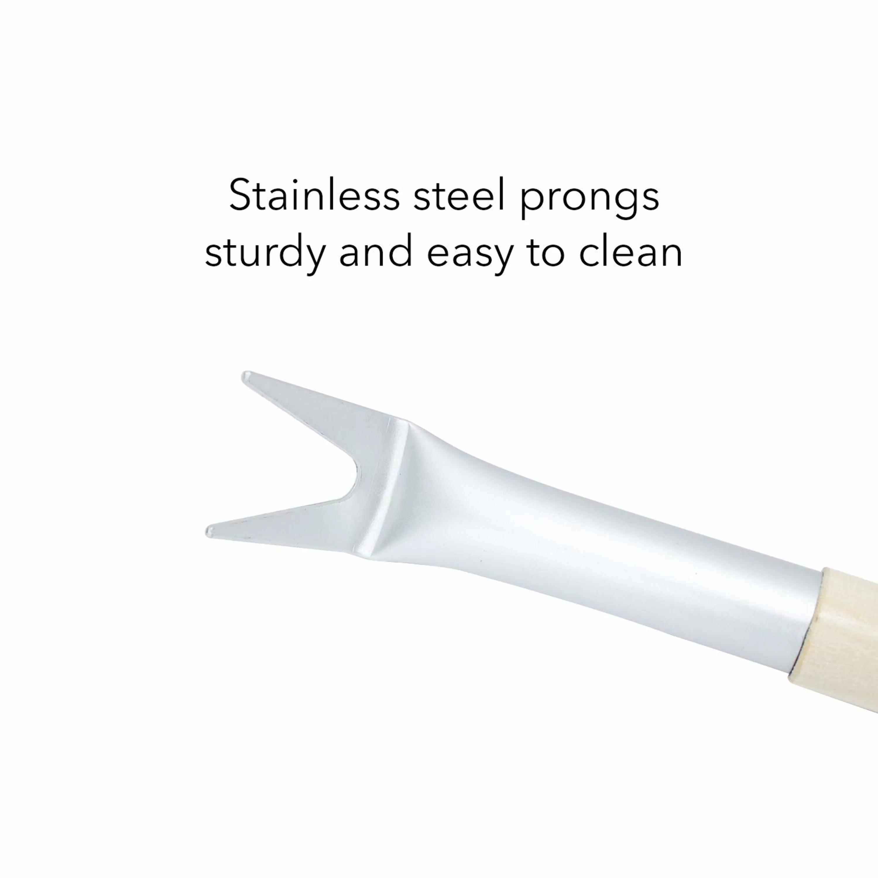 Aluminum 17.5 inch Pizza Spinner Turning Fork with Wooden Handle and Leather Strap (2-Pack), Pizza Turner