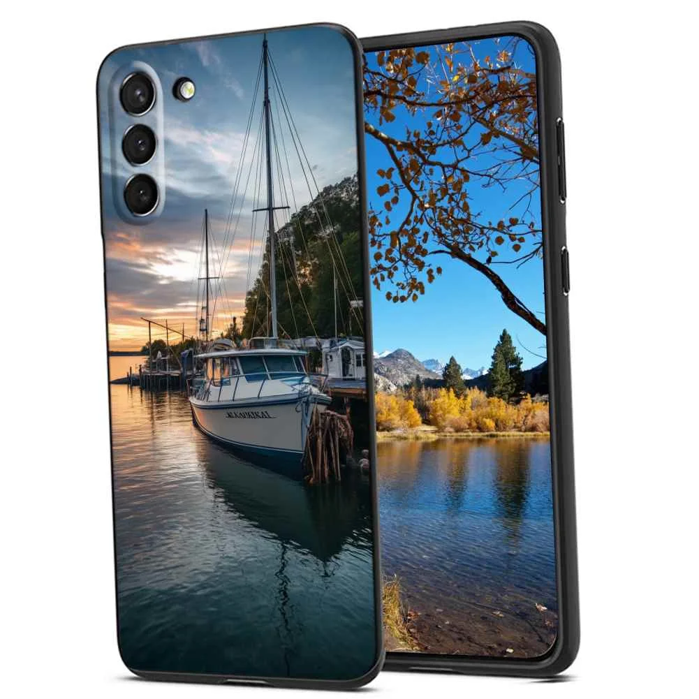 Rustic-anchor-marinas-1 phone case for Samsung Galaxy S21+ Plus for Women Men Gifts,Flexible Painting silicone Anti-Scratch Protective Phone Cover