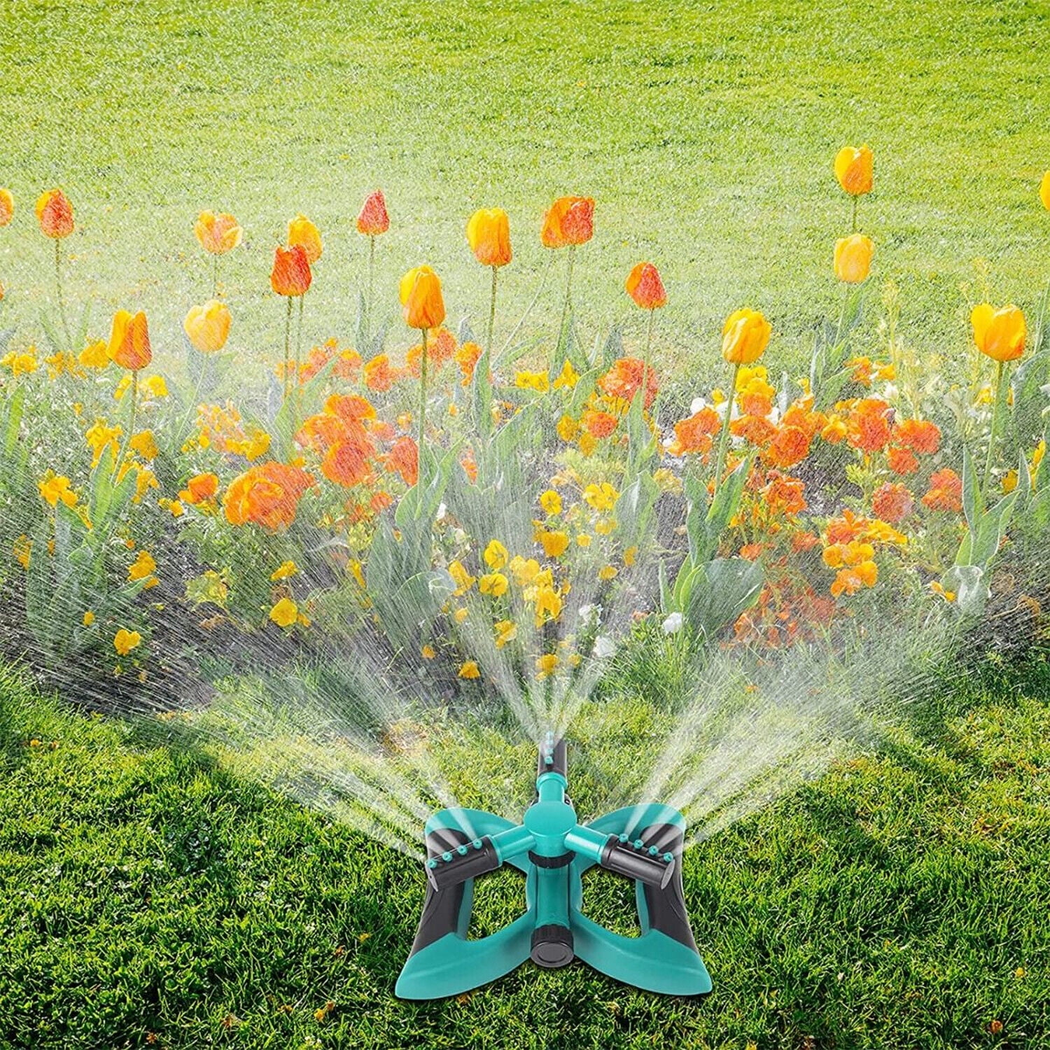 360? Rotating Lawn Garden Sprinkler Grass Sprayer Watering Irrigation System