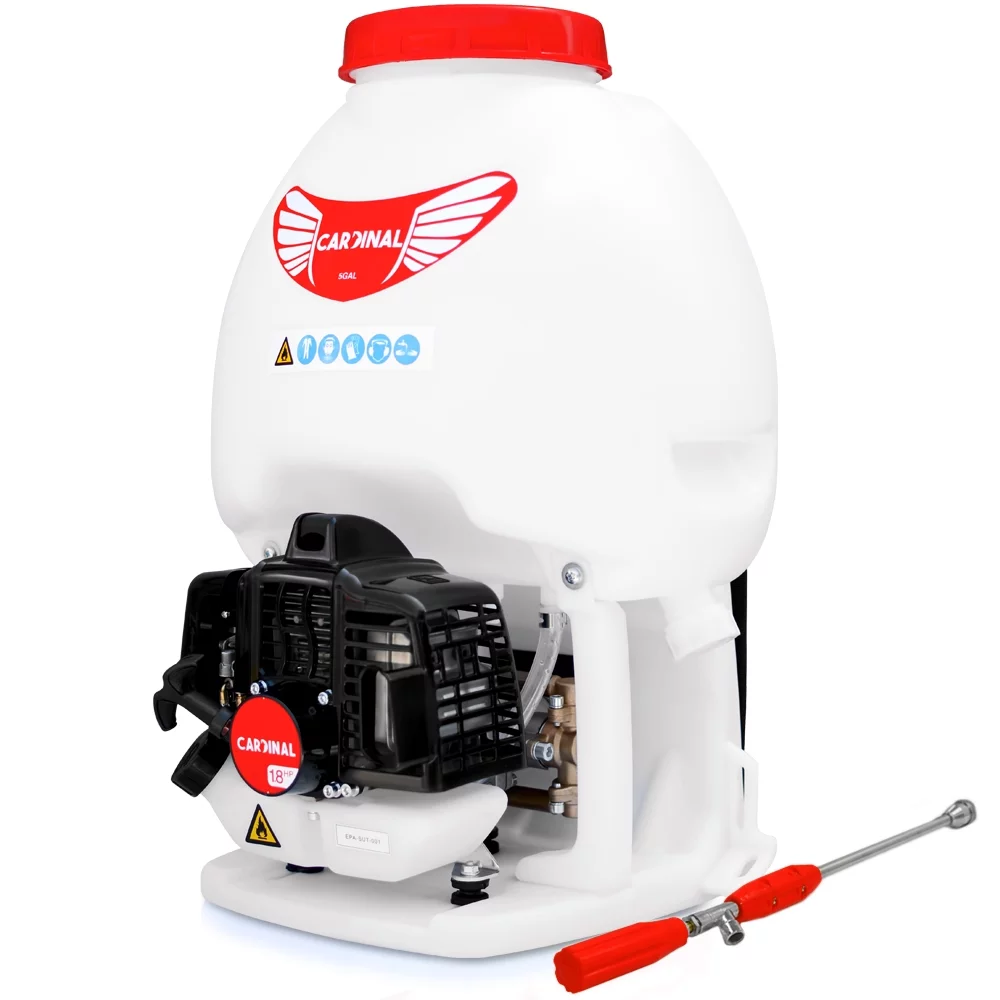 CARDINAL 1.8HP Gas Powered Backpack Sprayer 435 PSI Pump 5 Gallon Tank for Liquid Insecticide Pest Control and Fogging Attachment