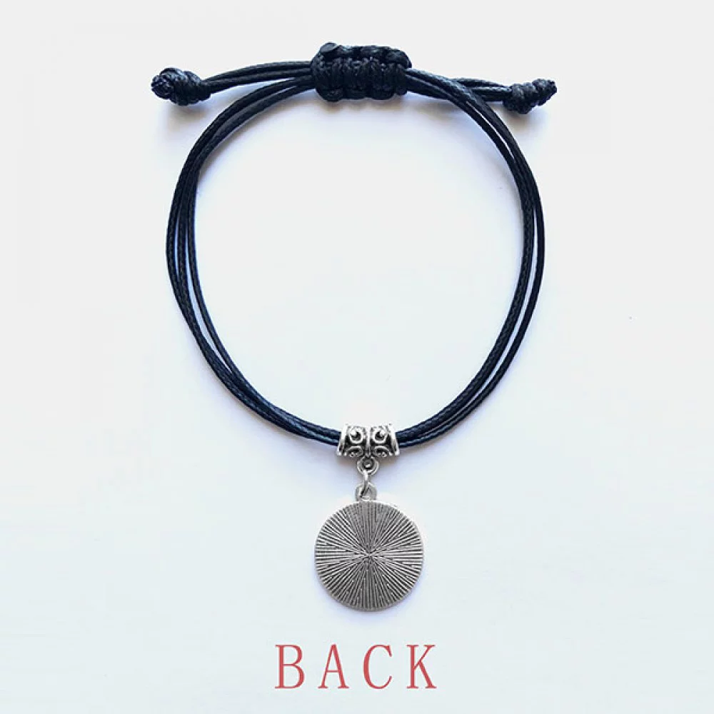 Saplings Sle Small TV Happy Original Bracelet Leather Rope Wristband Black Jewelry