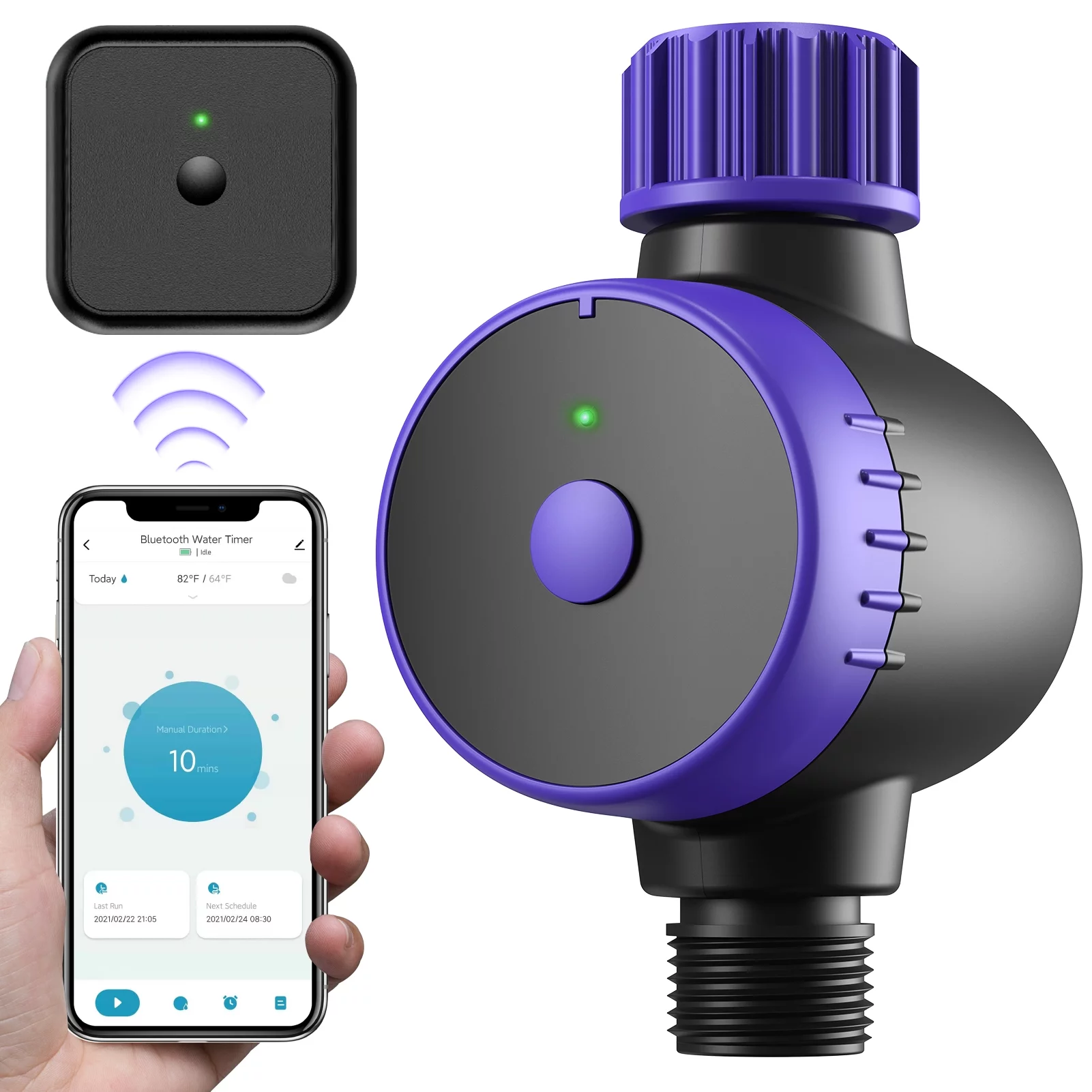 Bluetooth Sprinkler Timer, WiFi Smart Water Timer, Automatic Irrigation System Controller for Yard Watering, Wireless Remote APP & Voice Control, Rain Delay/ Manual/ Automatic Watering System