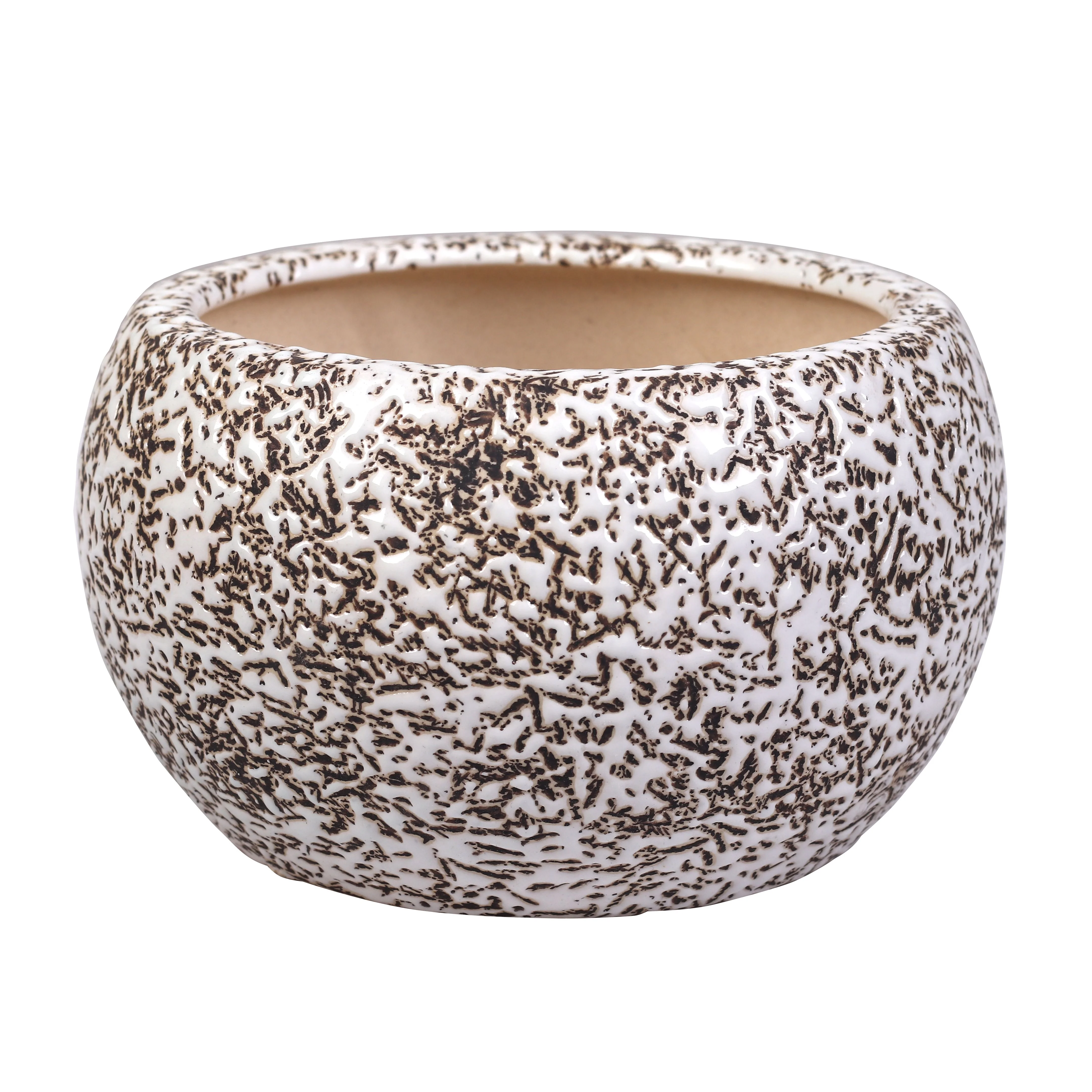 Terra Glazed Ceramic Bowl Planter