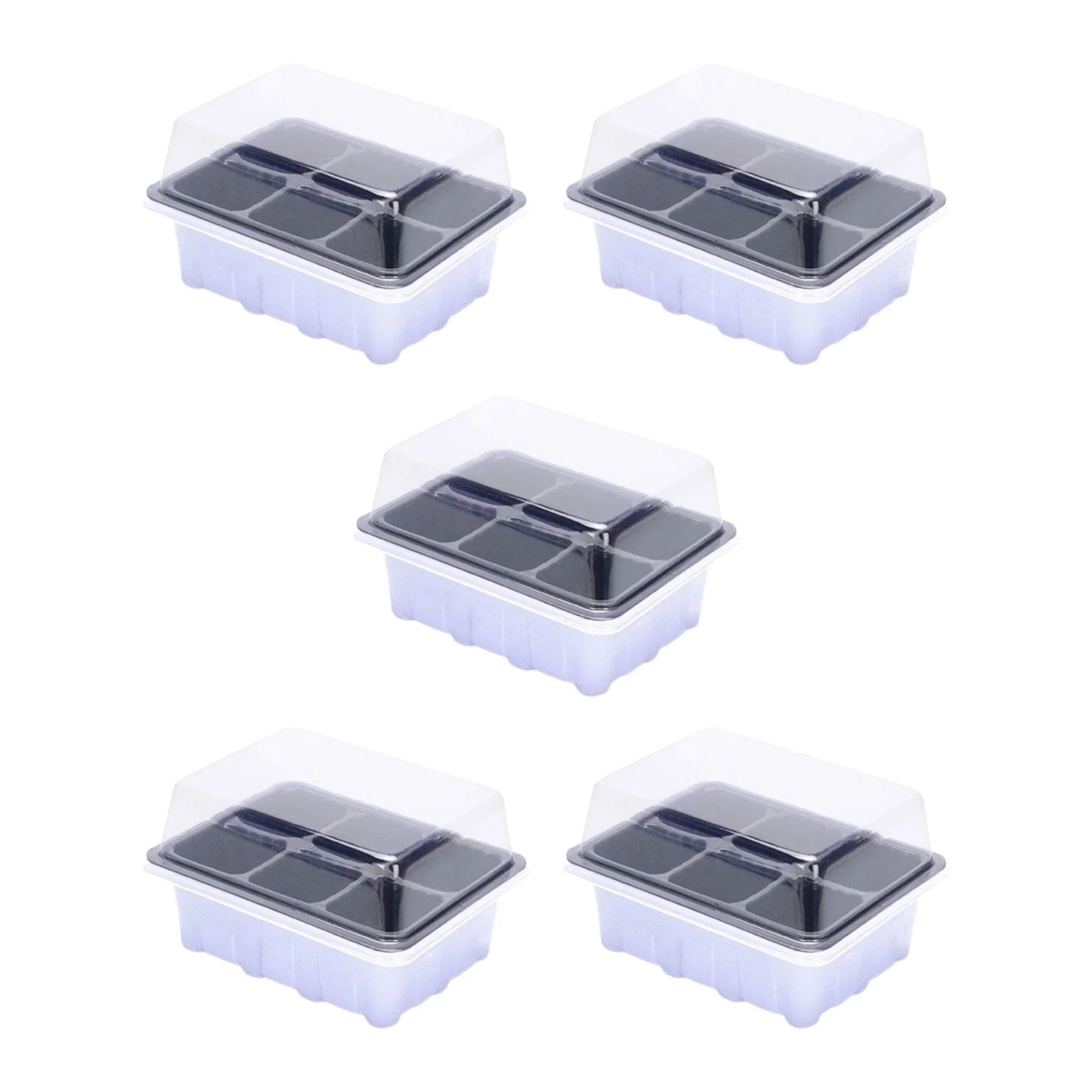 Gazechimp 5 Pack Plant Starting Tray, Seed Starting Tray with Transparent Cover, 19 x 14.5 6 Grids