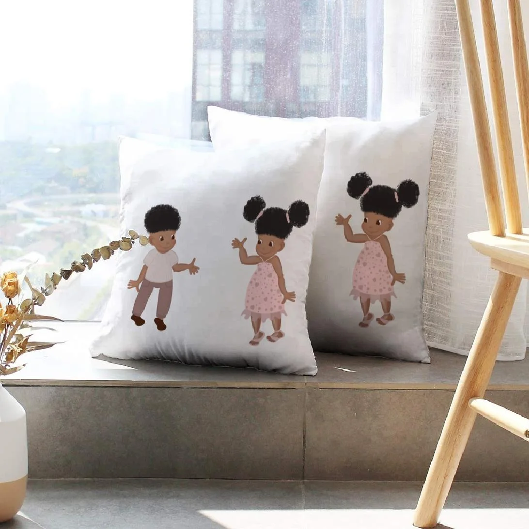 LALILO Throw Pillow Covers Afro American Baby Boy Girl Talking Cushion Cover 18