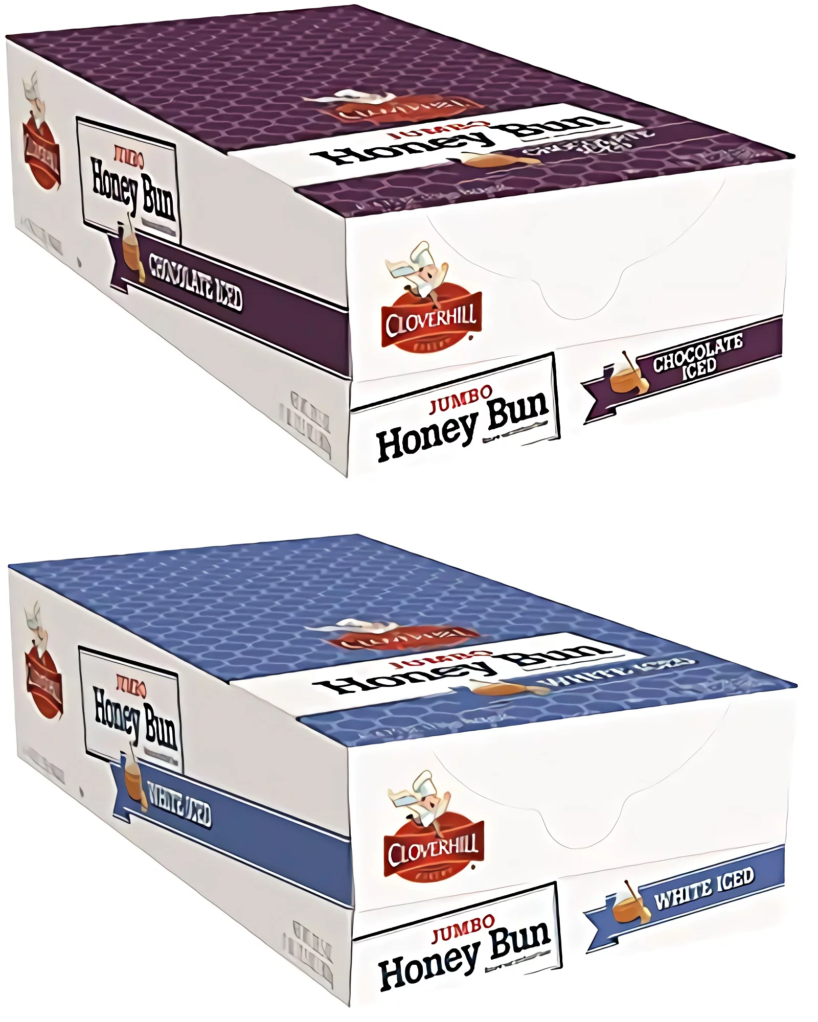 (3 pack) Tribeca Curations | Cloverhill Jumbo White Iced & Chocolate Iced Honey Bun Combo | 12 Pack